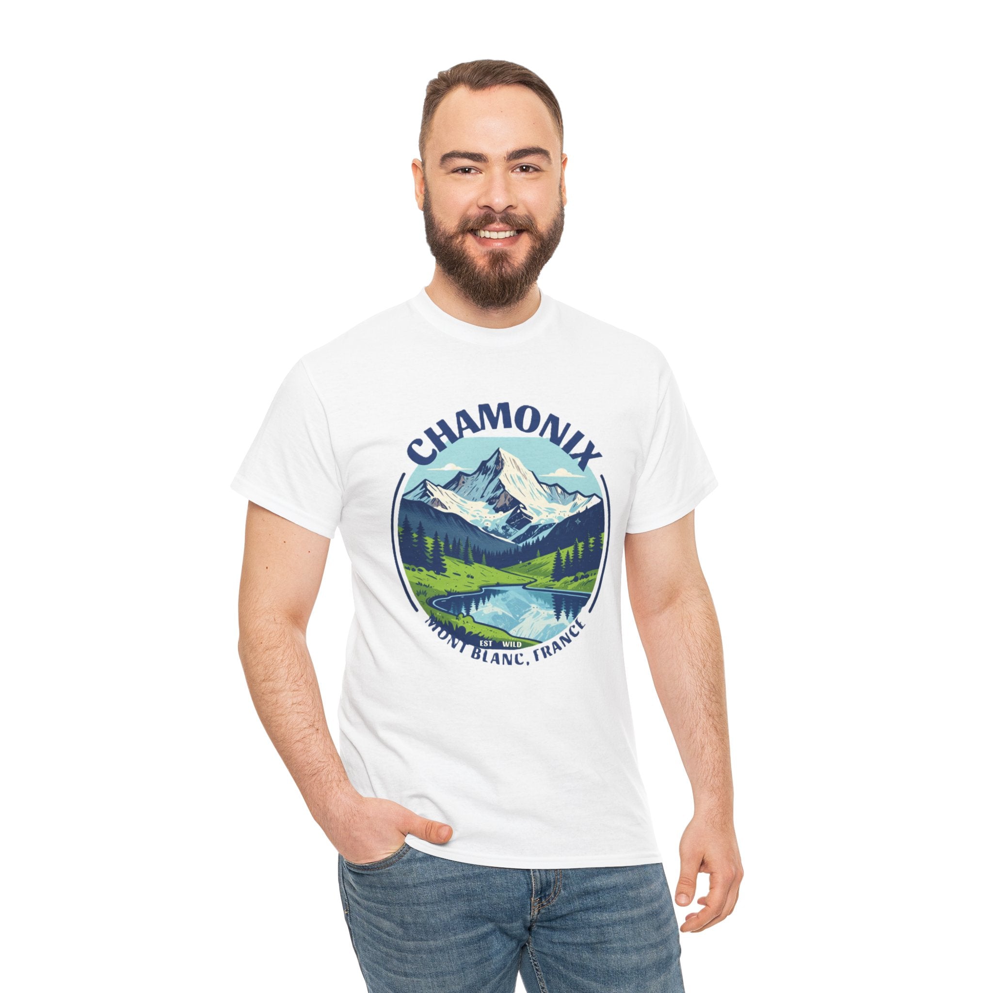 Chamonix Mont Blanc T-Shirt | French Alps Hiking Tee | Vintage Mountain Badge Graphic Shirt | France Travel Gift