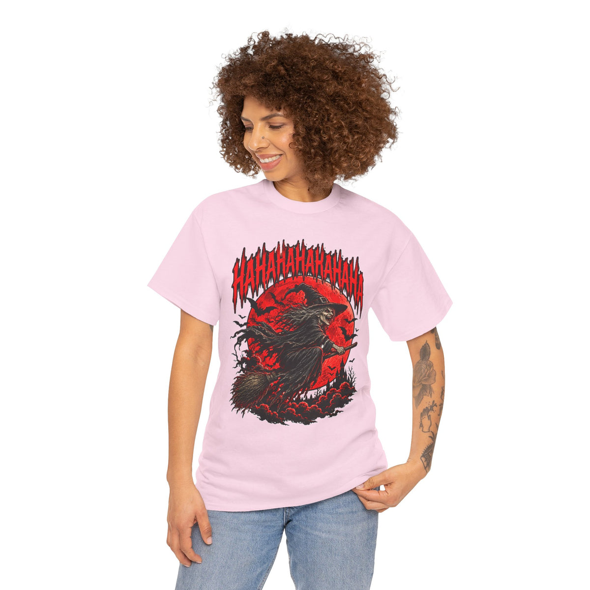 HAHAHAHA: Cackling Witch Blood Moon Halloween T-Shirt