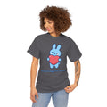 The Heart Is Bigger Than the Bunny T-Shirt | Cute Blue Bunny Love Tee | Kids & Family Kawaii Graphic T-Shirt