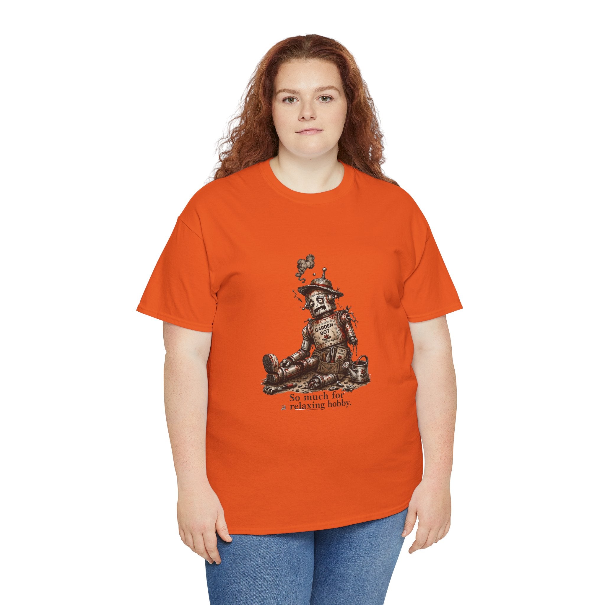 T‑Shirt — Vintage Robot 'So Much for a Relaxing Hobby' Graphic Tee