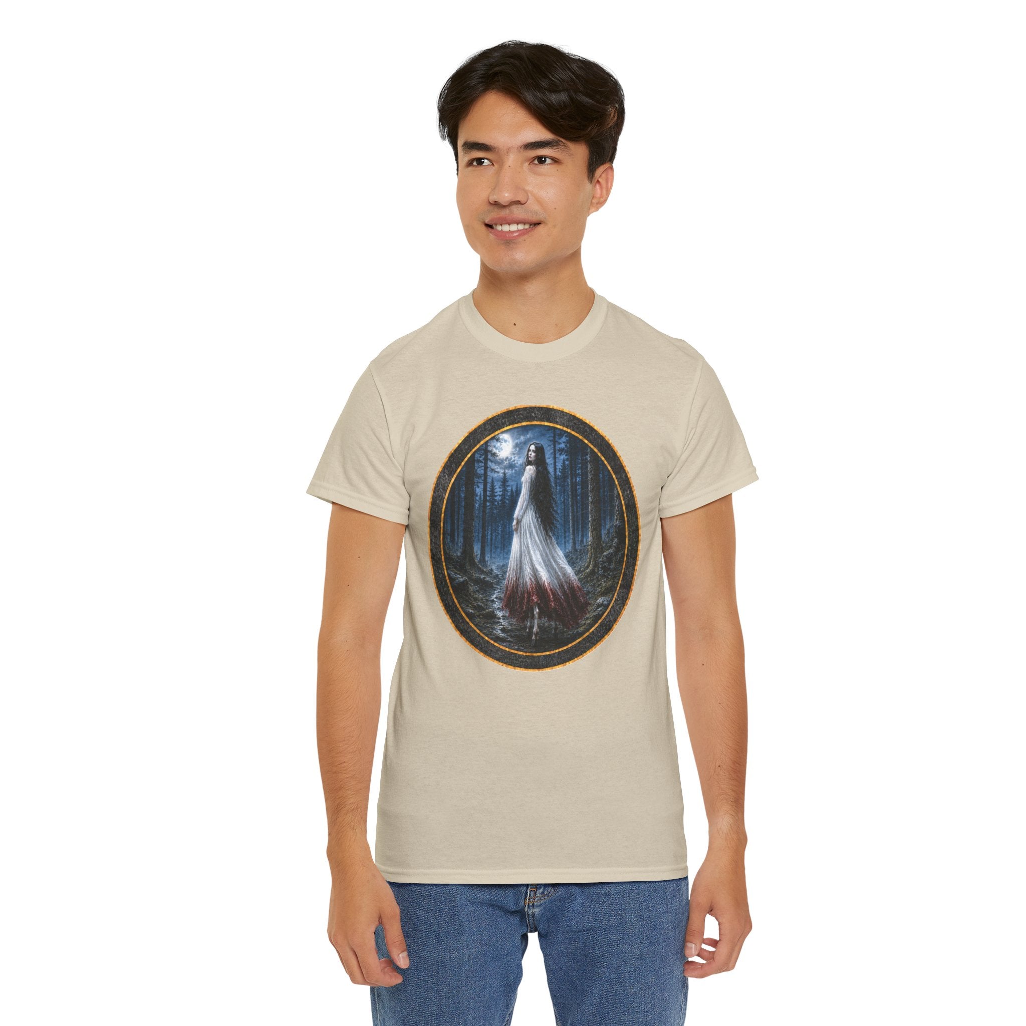 The Baobhan Sìth - Gothic Forest Bride T-Shirt – Haunted Bridal Ghost Artwork Tee