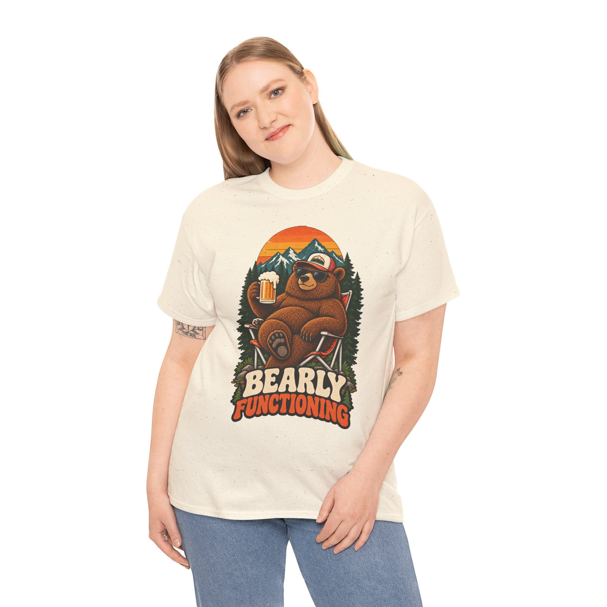 Bearly Functioning Grizzly Bear Camping T-Shirt