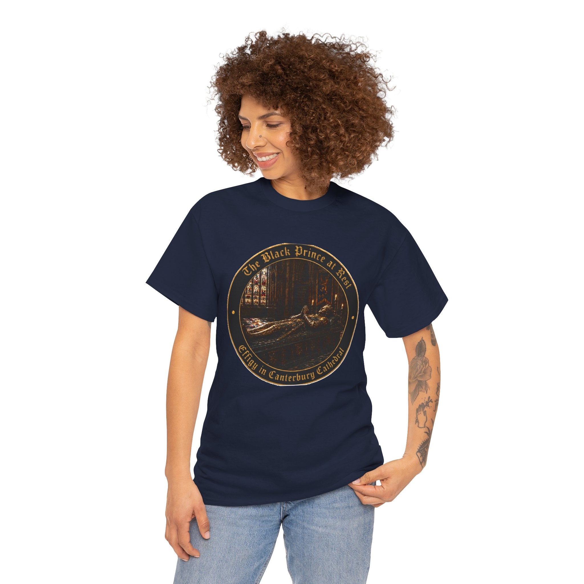 Black Prince Effigy T-Shirt — "The Black Prince at Rest" Canterbury Cathedral Roundel Graphic Tee