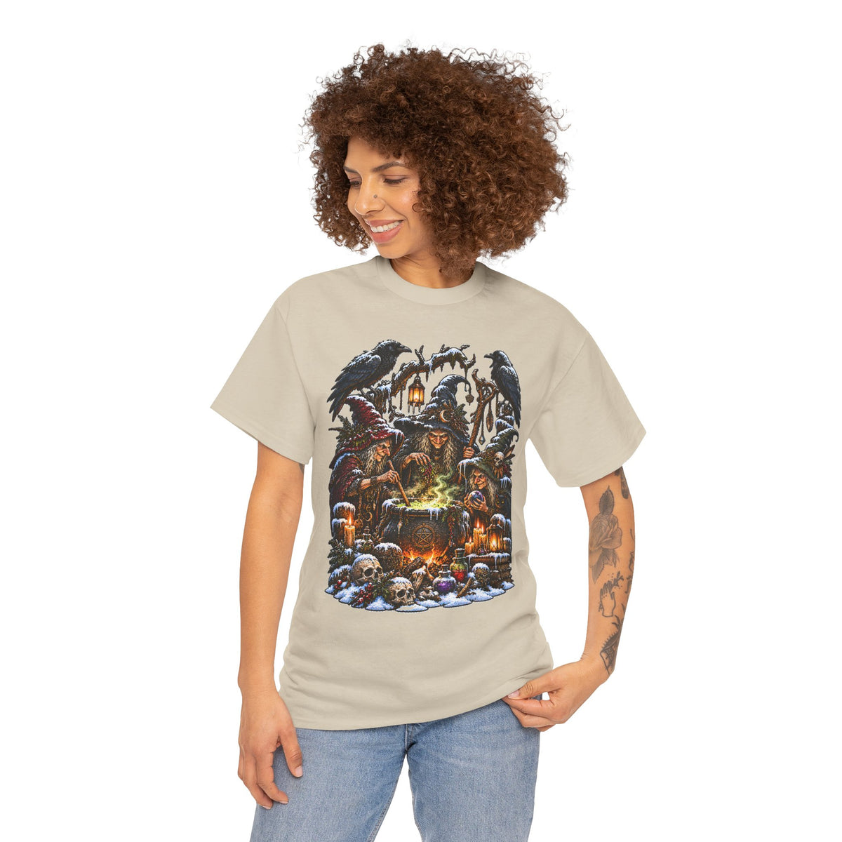 The Winter Coven: Three Witches Cauldron T-Shirt