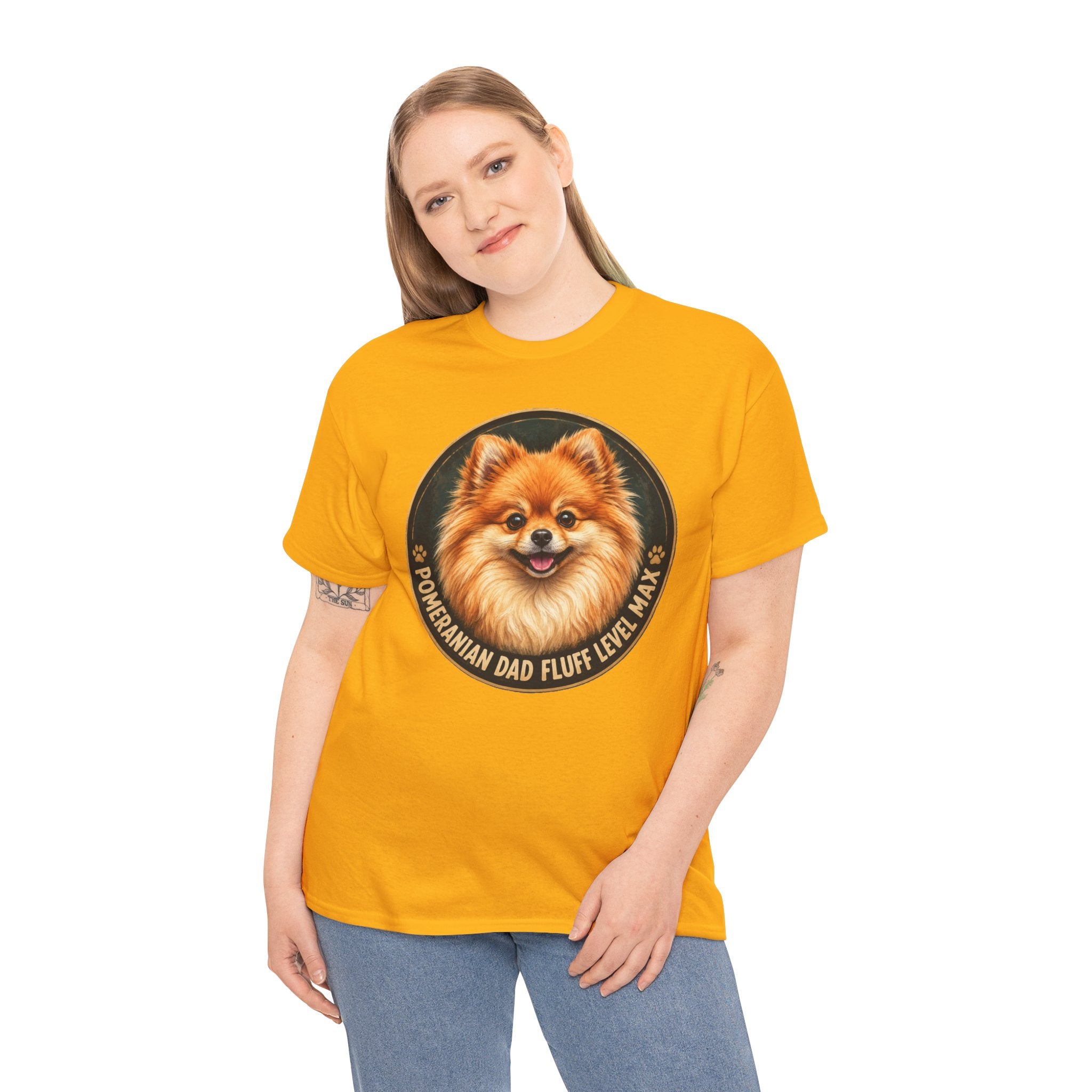 Pomeranian Dad Fluff Level Max T-Shirt | Pomeranian Owner Tee