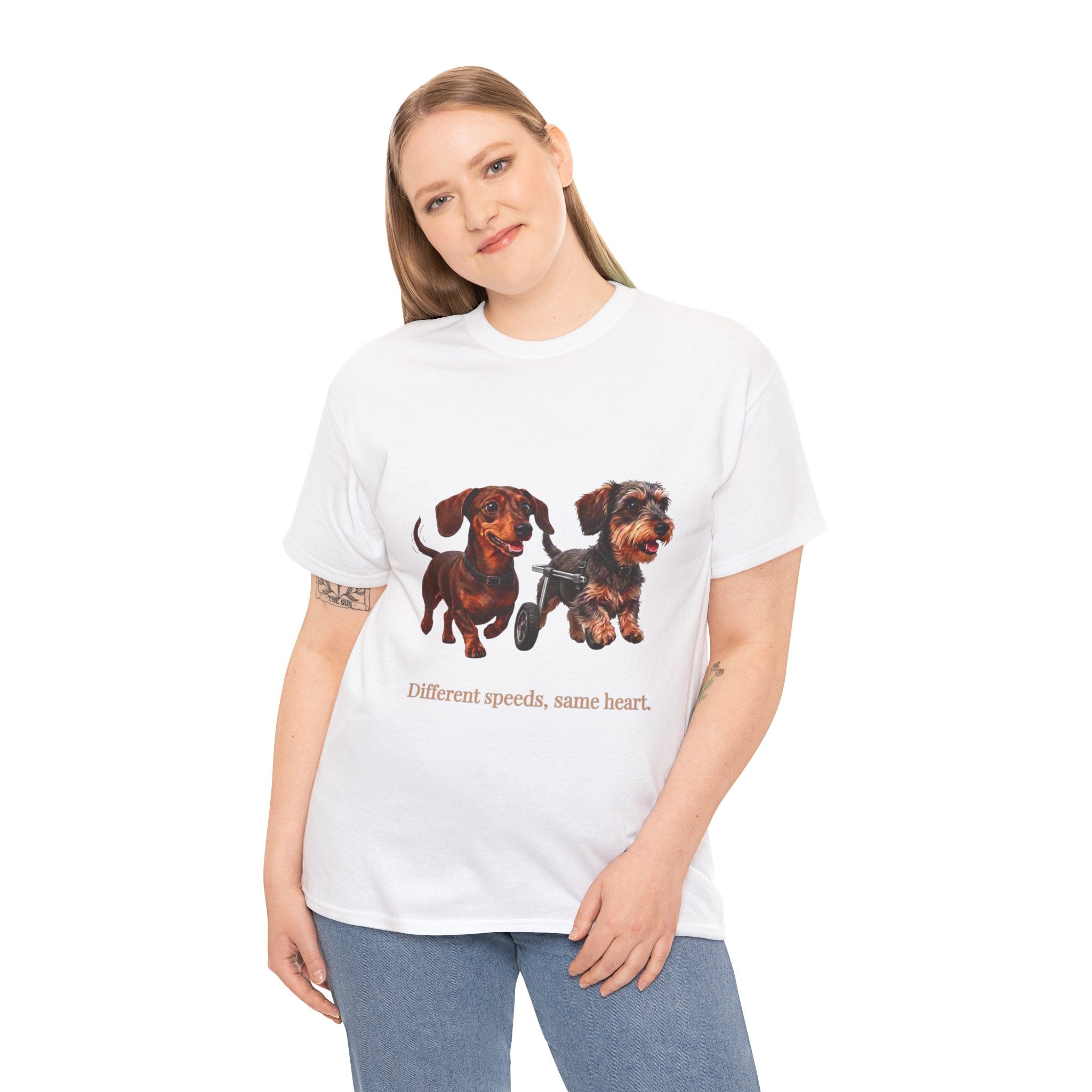Dachshund Duo Tee — “Different speeds, same heart” Dog Lover T-Shirt