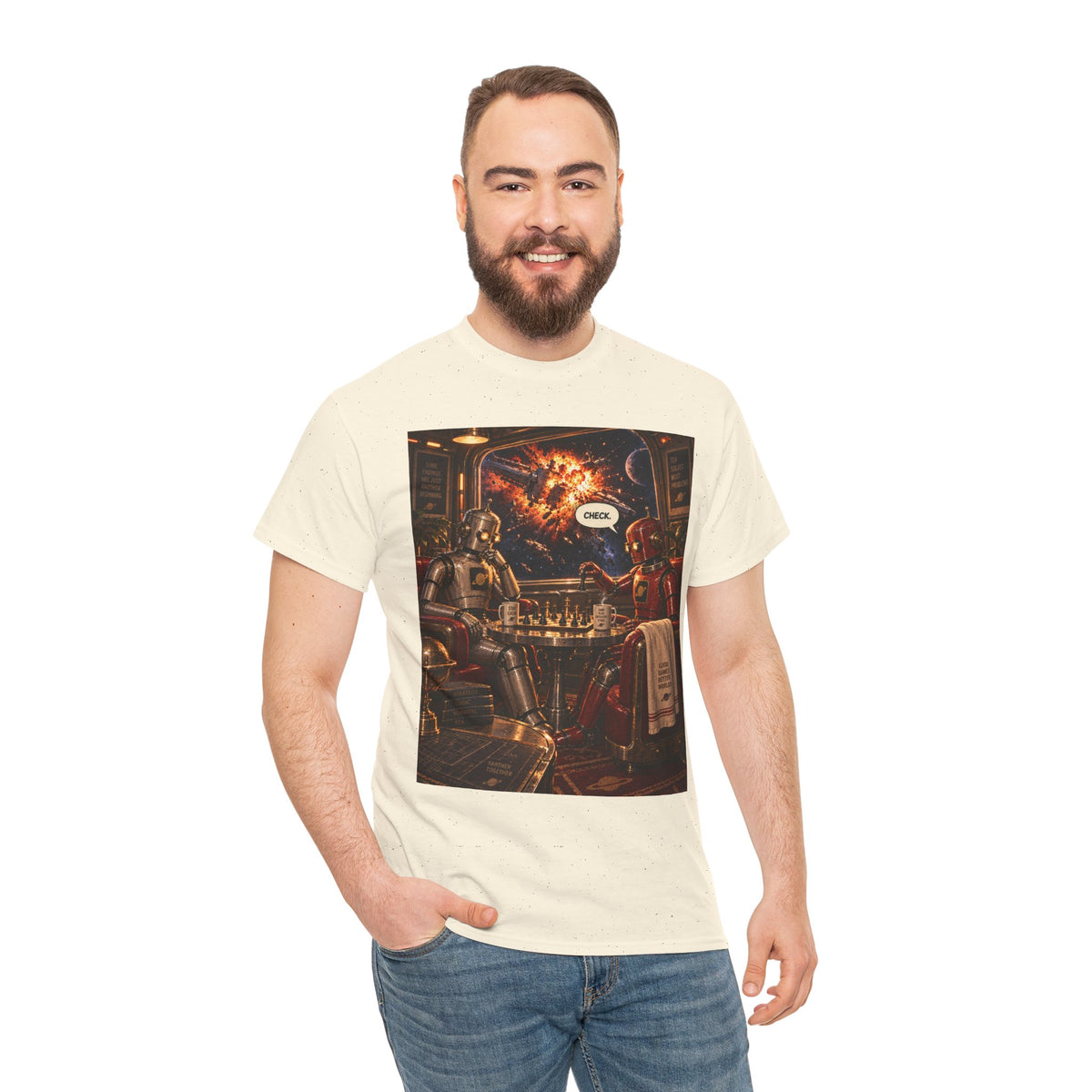 Check Retro Robot Chess T-Shirt