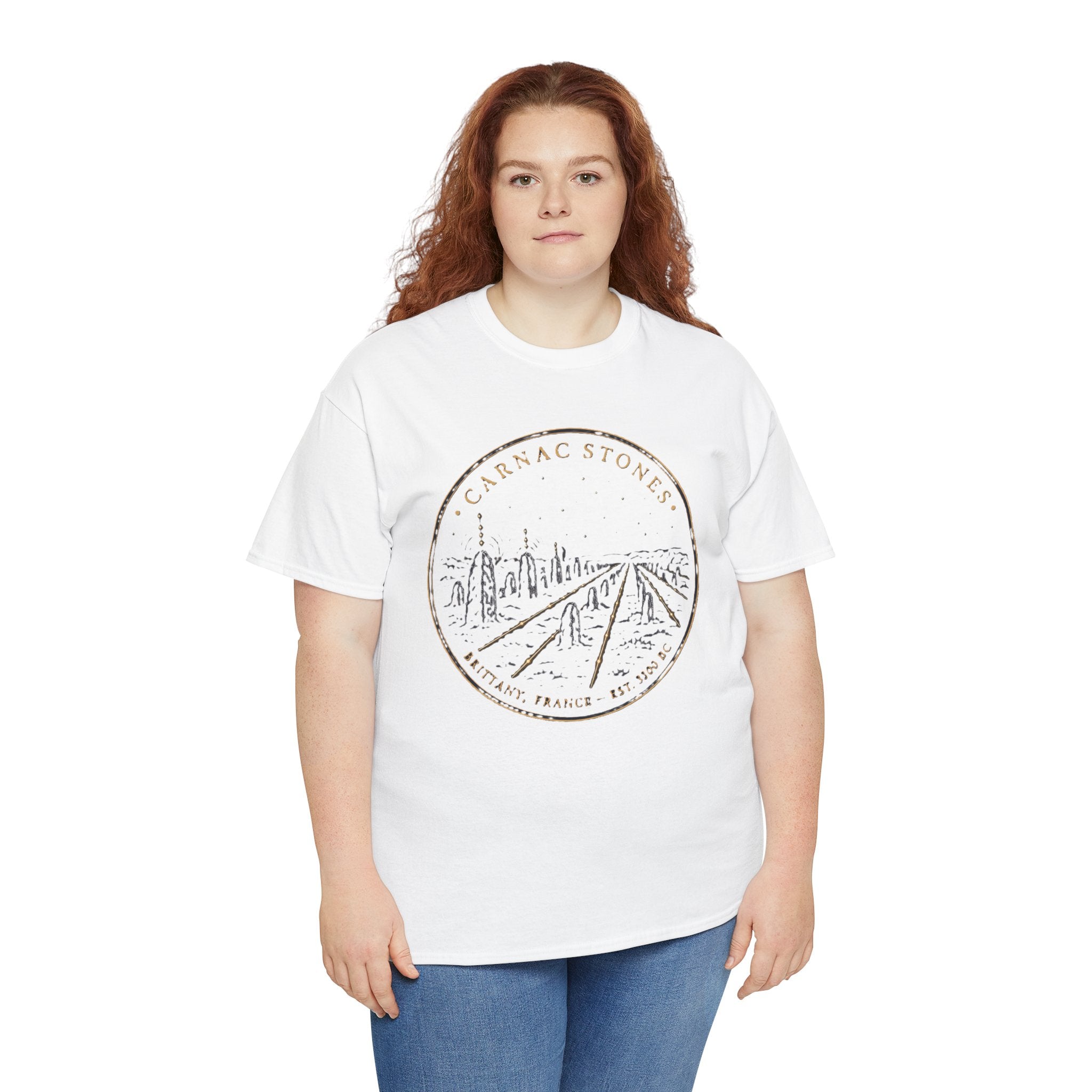 Carnac Stones T-Shirt | Neolithic Megalithic Alignment Design | Ancient Brittany France Monument Tee | Sacred Sites Graphic T-Shirt