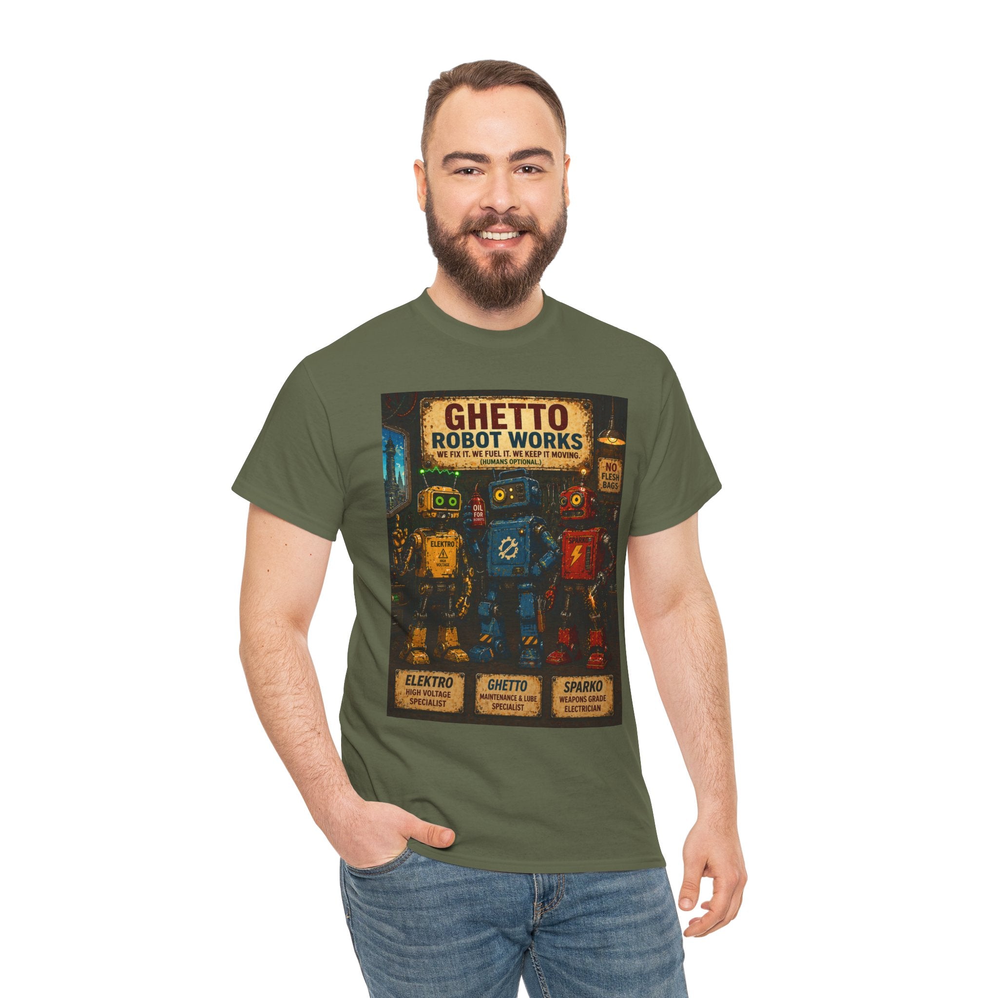 Ghetto Robot Works Vintage Poster T‑Shirt