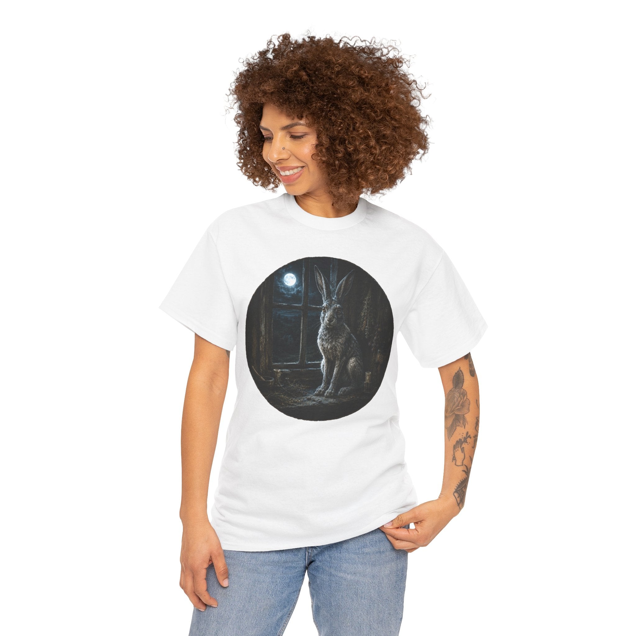 The Witch's Hare T-Shirt | Moon Gazing Occult Folklore Tee
