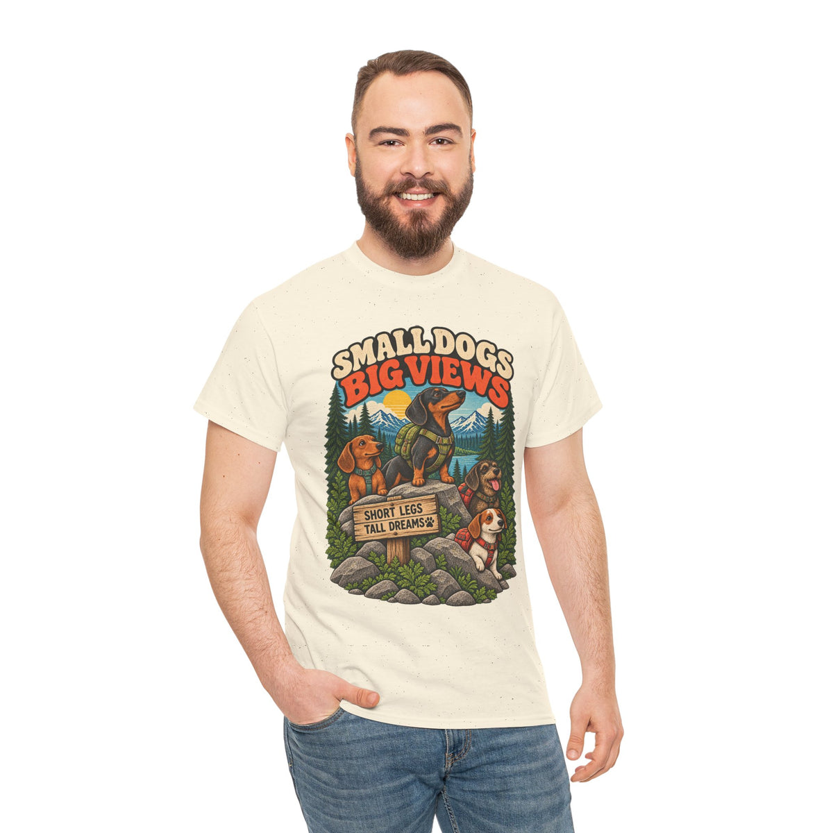 Small Dogs Big Views Dachshund Hiking T-Shirt