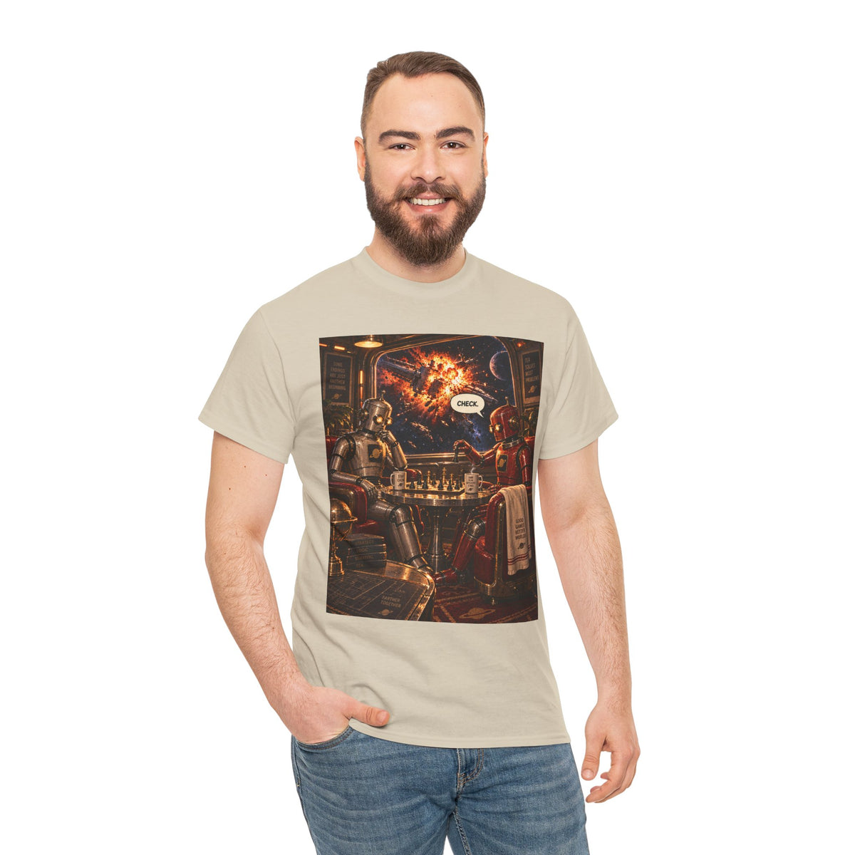 Check Retro Robot Chess T-Shirt