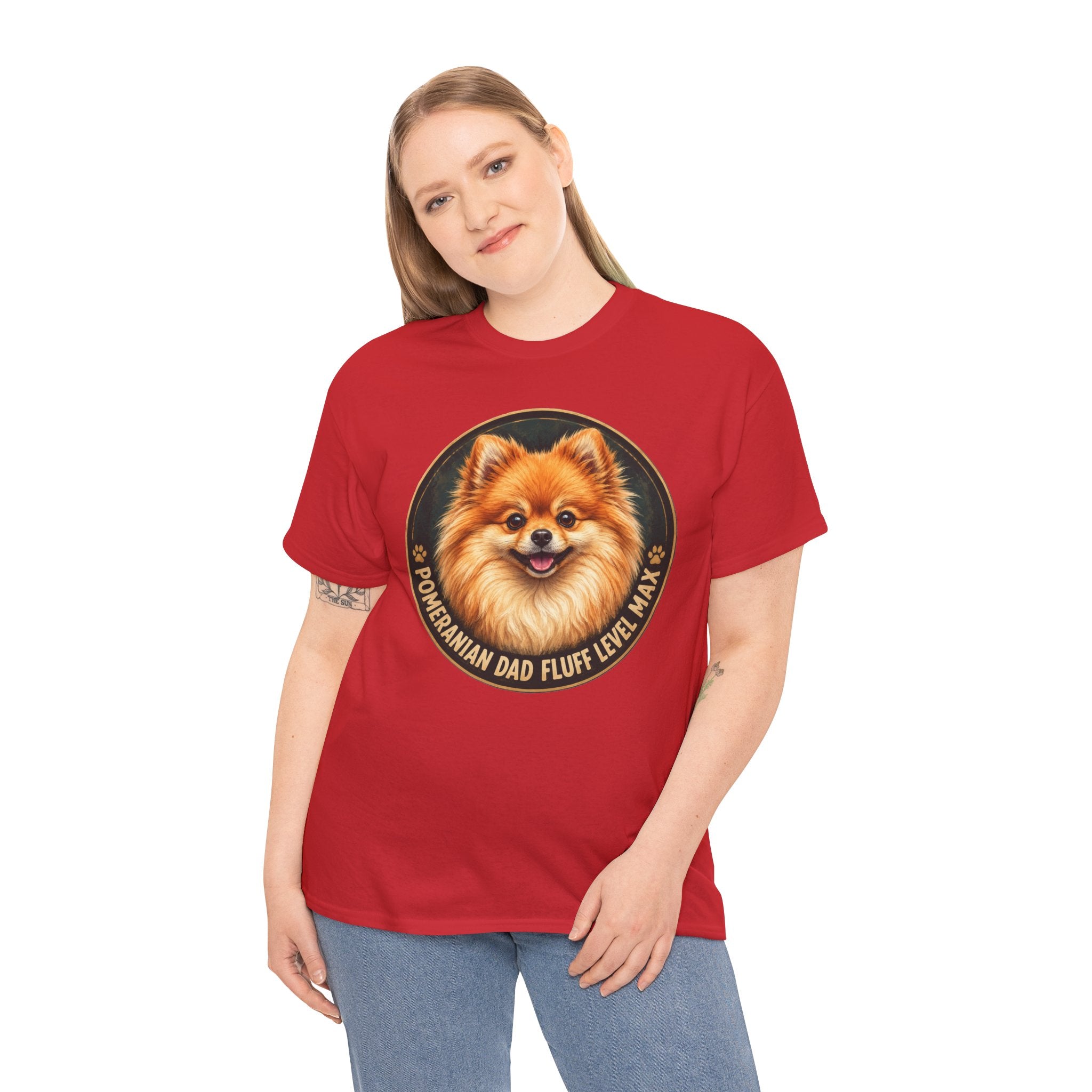 Pomeranian Dad Fluff Level Max T-Shirt | Pomeranian Owner Tee