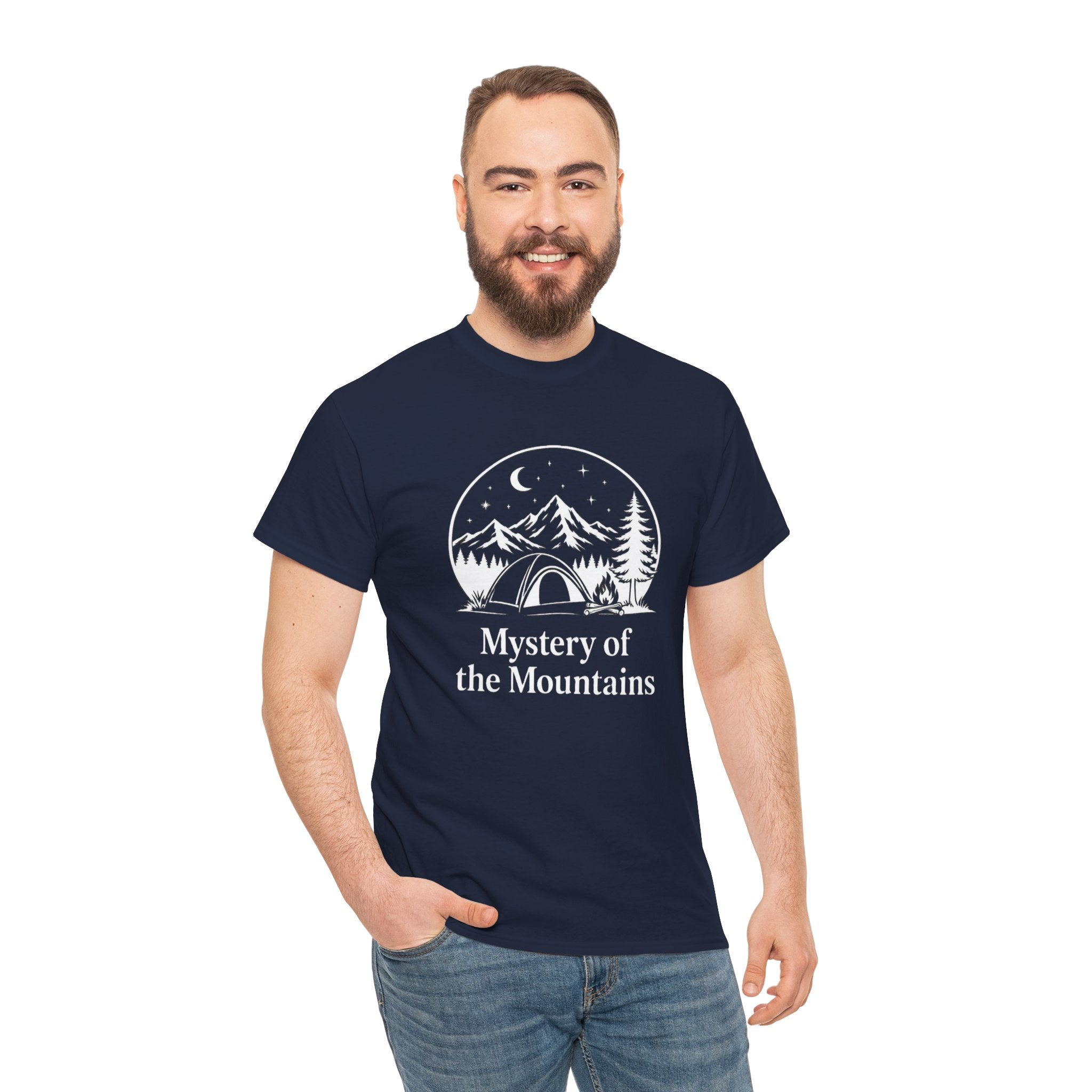 Mystery of the Mountains Tee — Minimal Mountain Sunset Camping Graphic Shirt -⛺ Home is Where You Pitch It — Campers Know Best