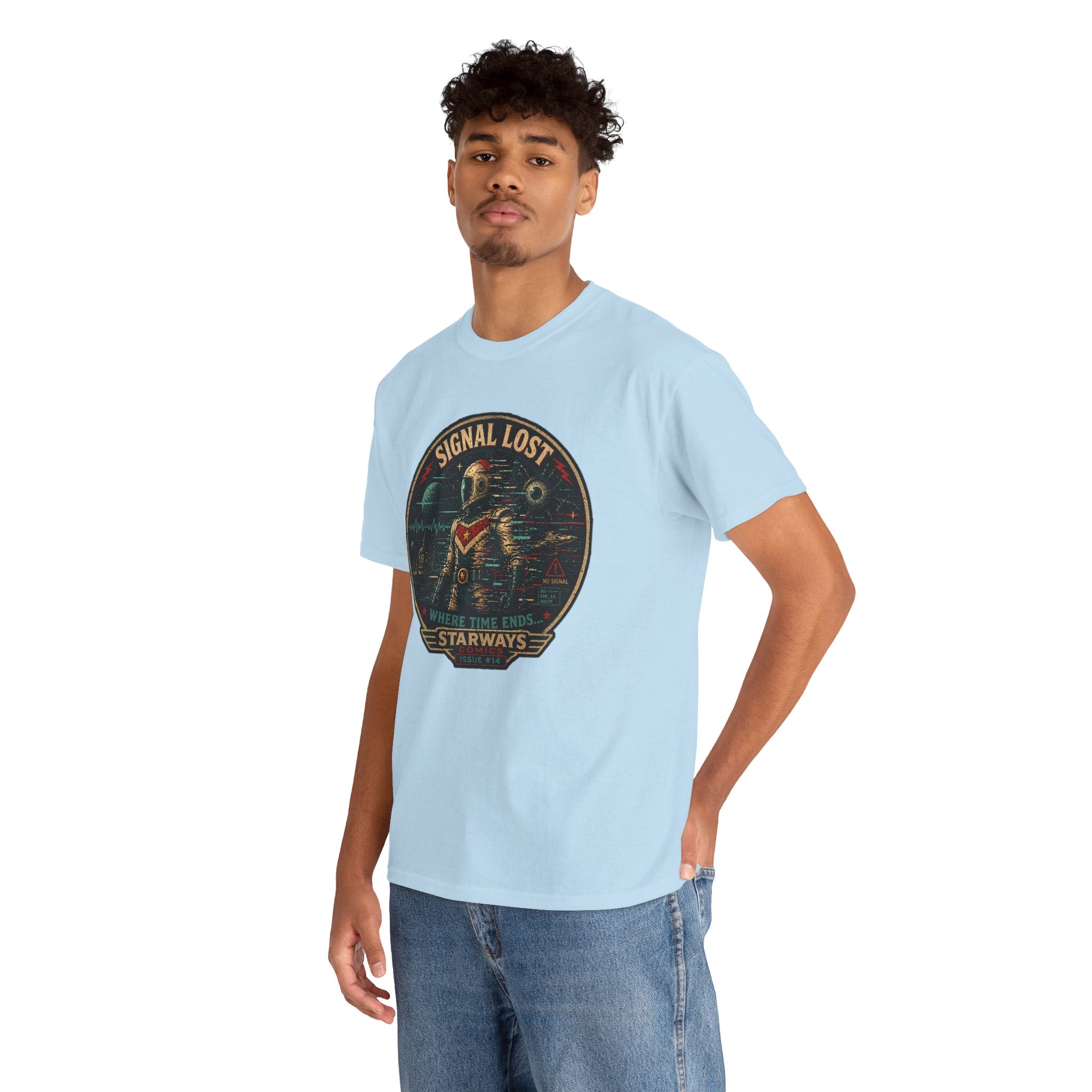 Signal Lost T-Shirt | Retro Sci-Fi Astronaut Graphic Tee | Starways Comics Vintage Space Shirt