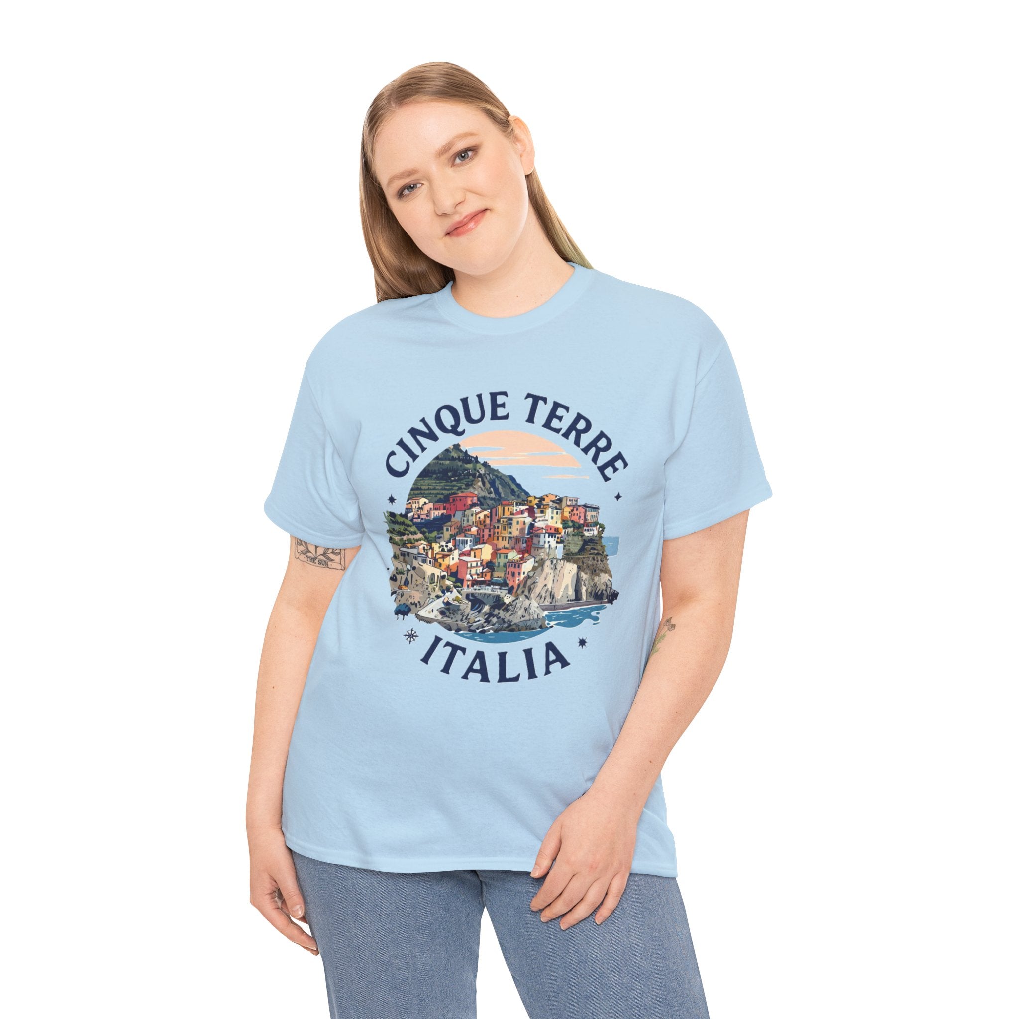 Cinque Terre T-Shirt | Italia Coastal Hiking Tee | Italian Riviera Vintage Village Graphic Shirt | Italy Travel Gift