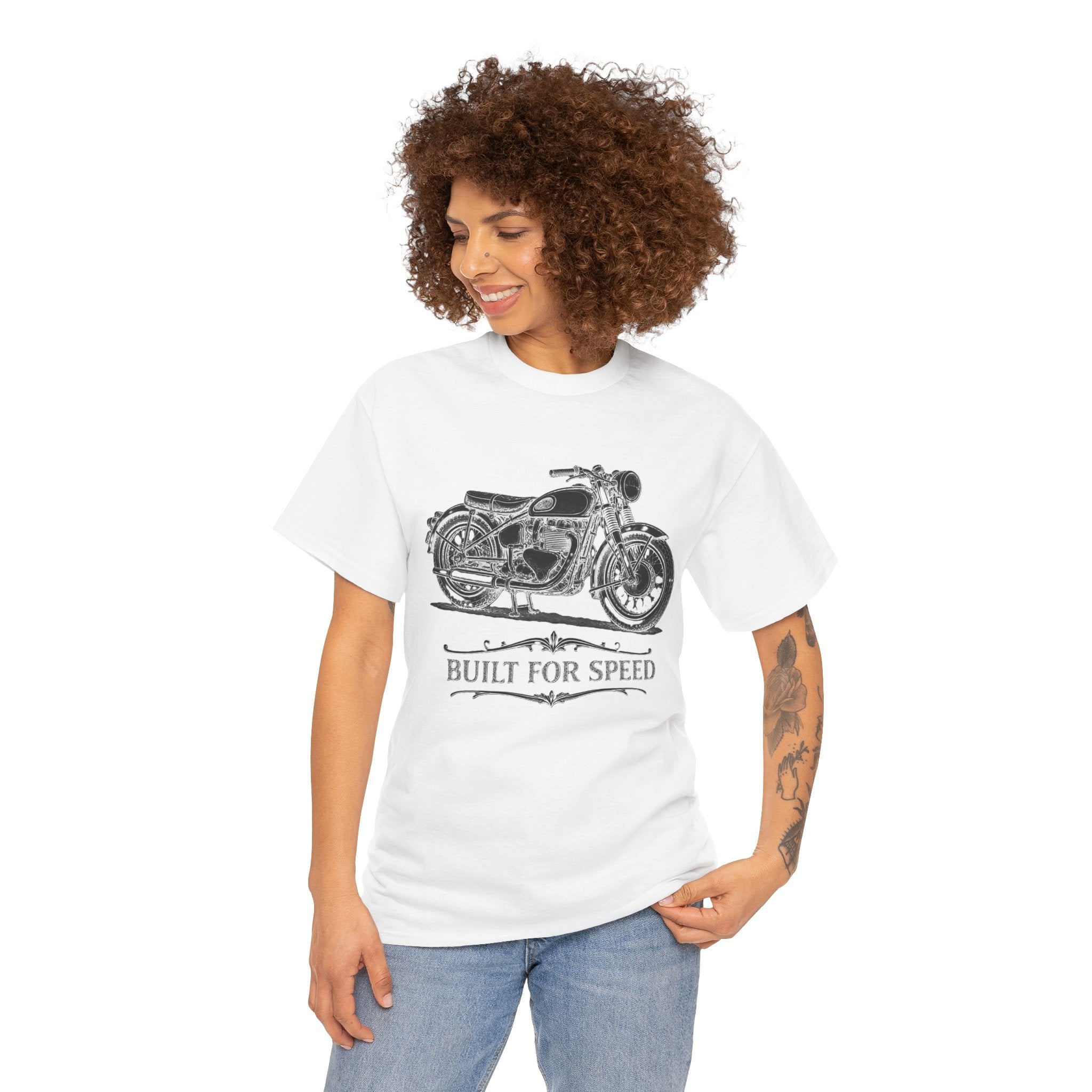 Vintage Motorcycle Tee – "Built for Speed" Retro Bike Graphic T-Shirt