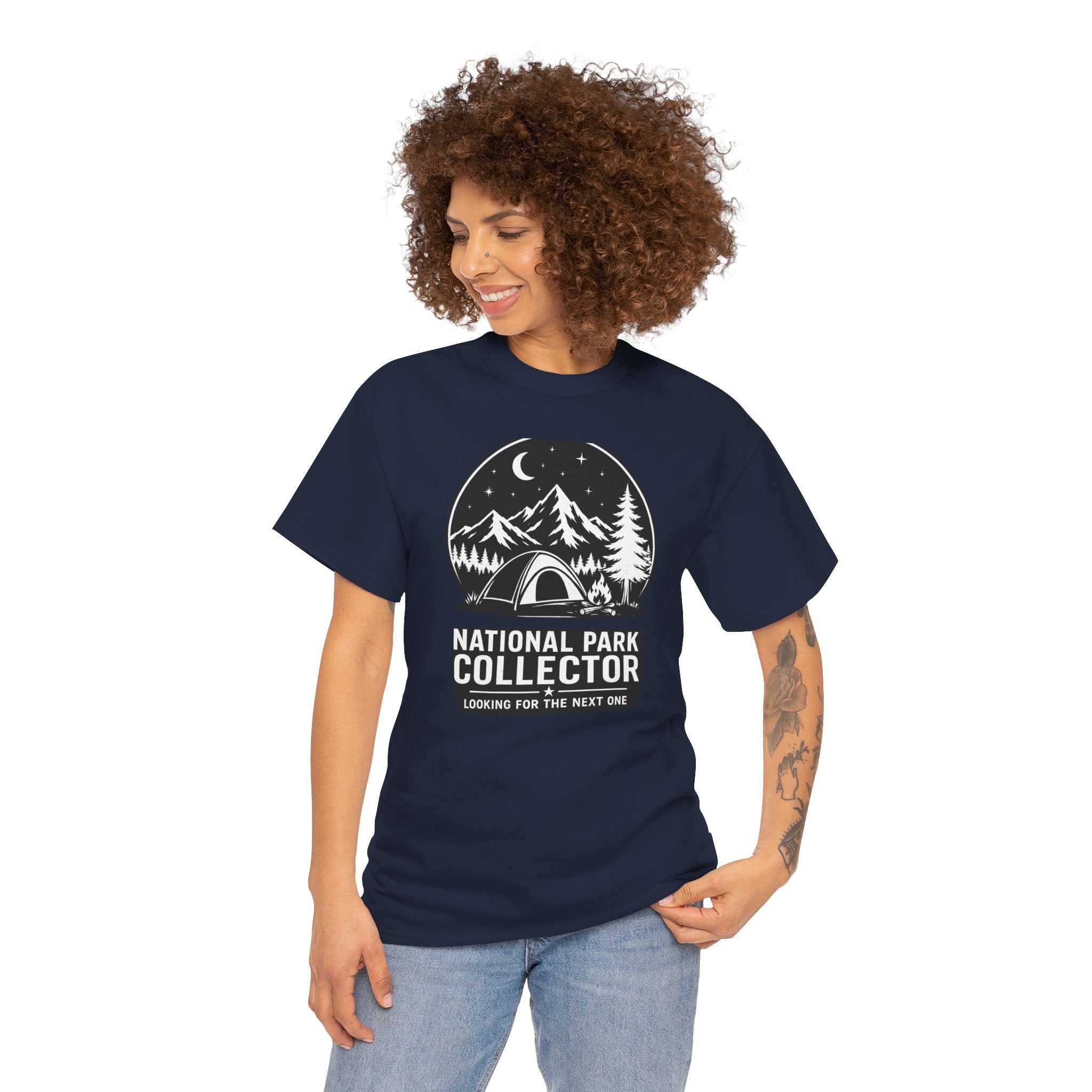 National Park Collector Camping Tee — "Looking for the Next One" Outdoor Adventure Shirt