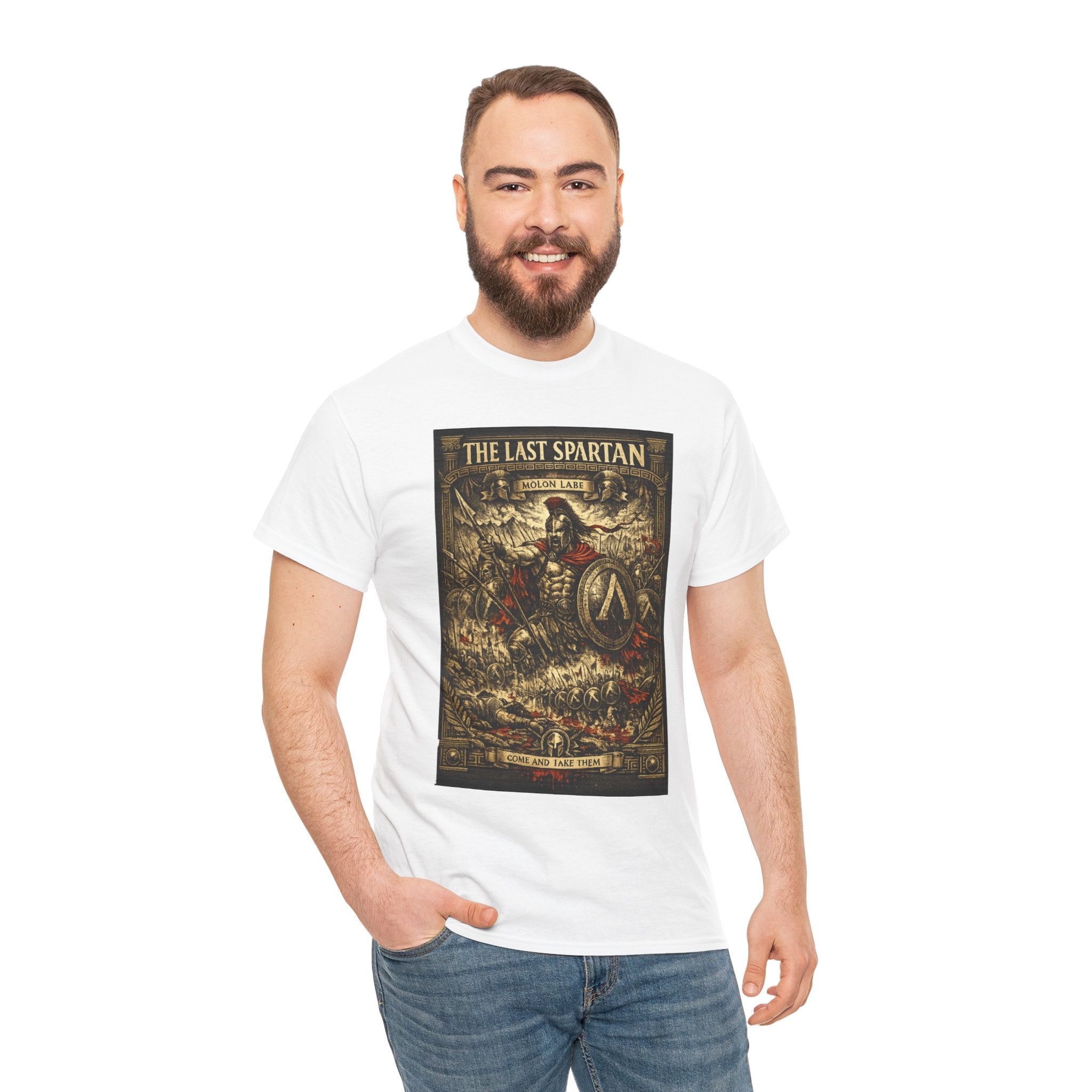 The Last Spartan T-Shirt | Molon Labe Leonidas Graphic Tee | 300 Spartans Thermopylae Historical Shirt | Ancient Greek Warrior Art