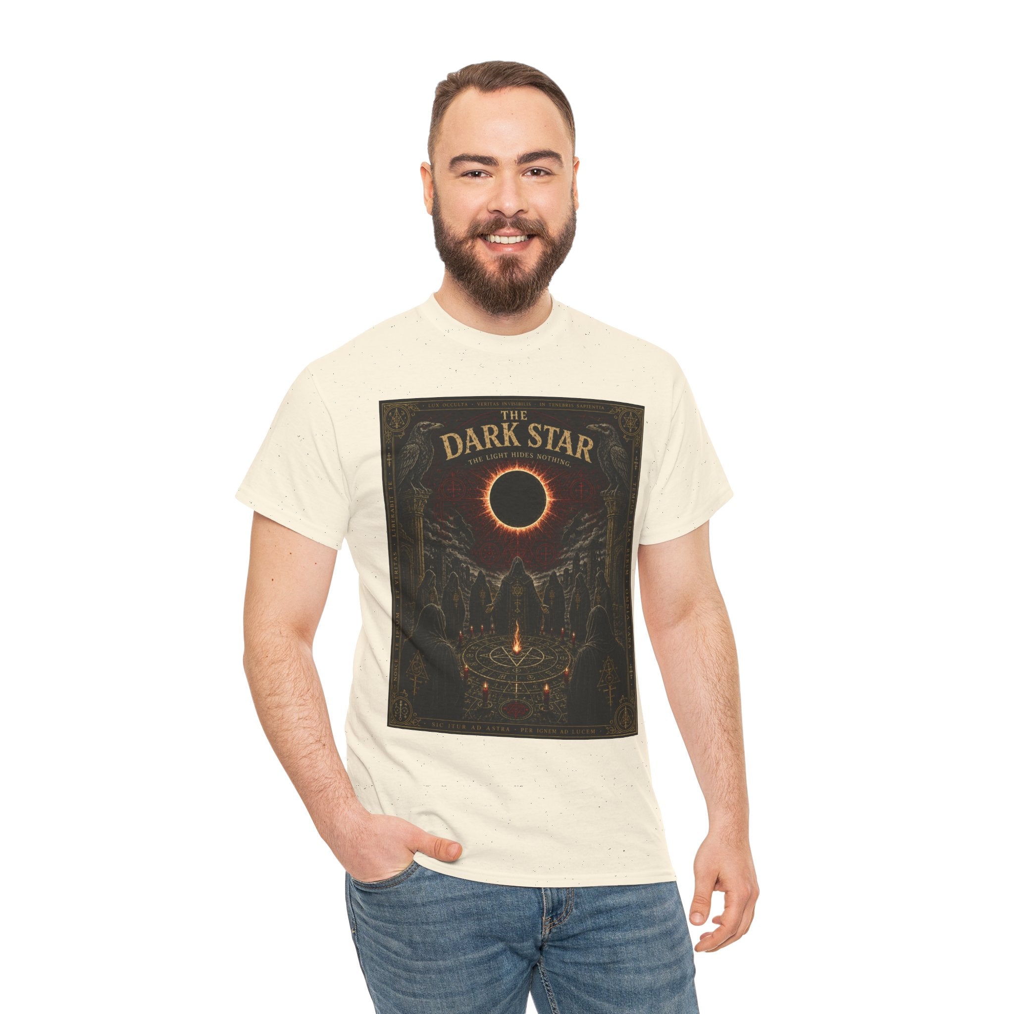 The Dark Star T-Shirt | Solar Eclipse Occult Graphic Tee | Ritual Circle Esoteric Shirt | Dark Academia Mystic Art