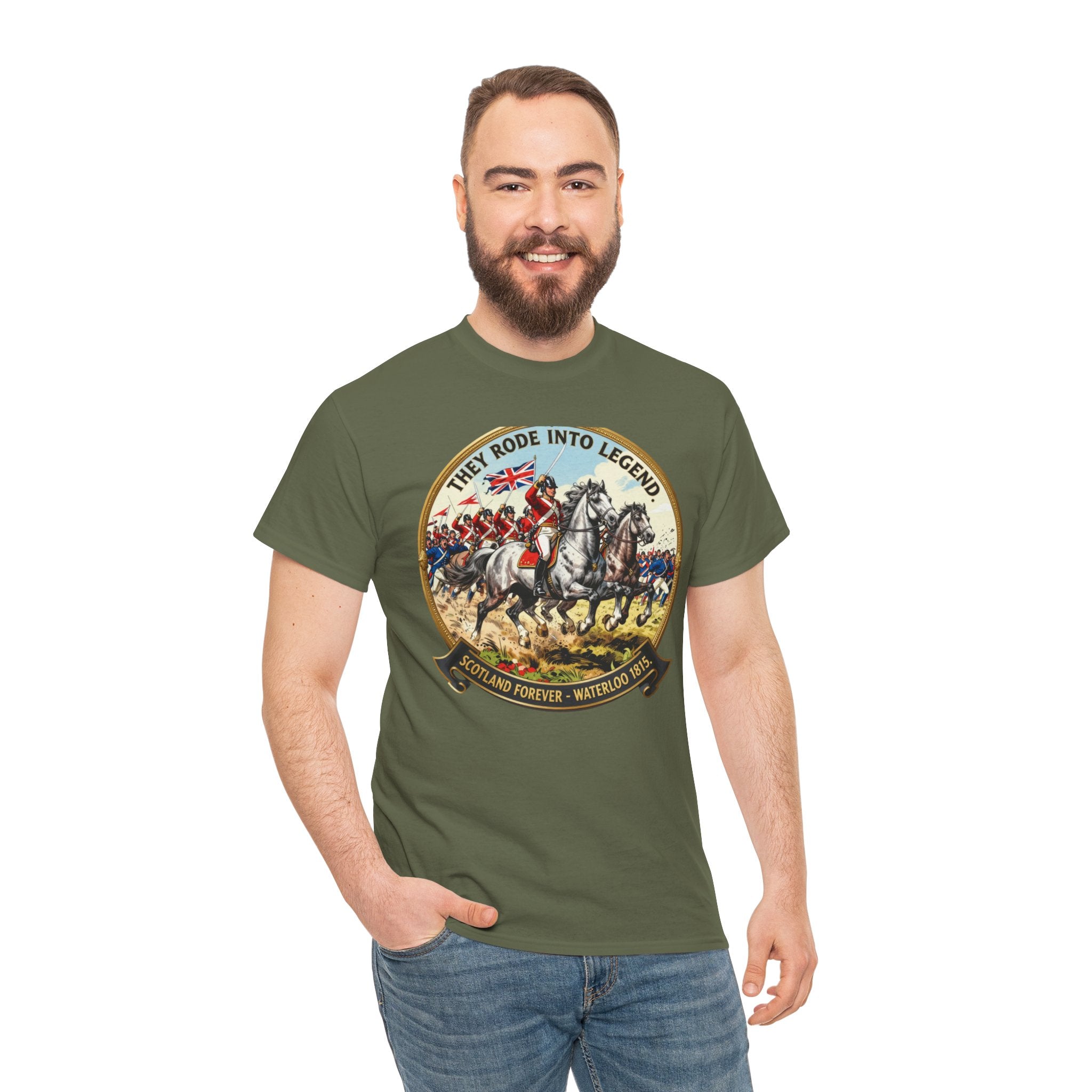 Scotland Forever — Waterloo 1815 T-Shirt | Royal Scots Greys Cavalry Charge | They Rode Into Legend | Scottish Military Heritage Gift | Napoleonic Wars Graphic Tee