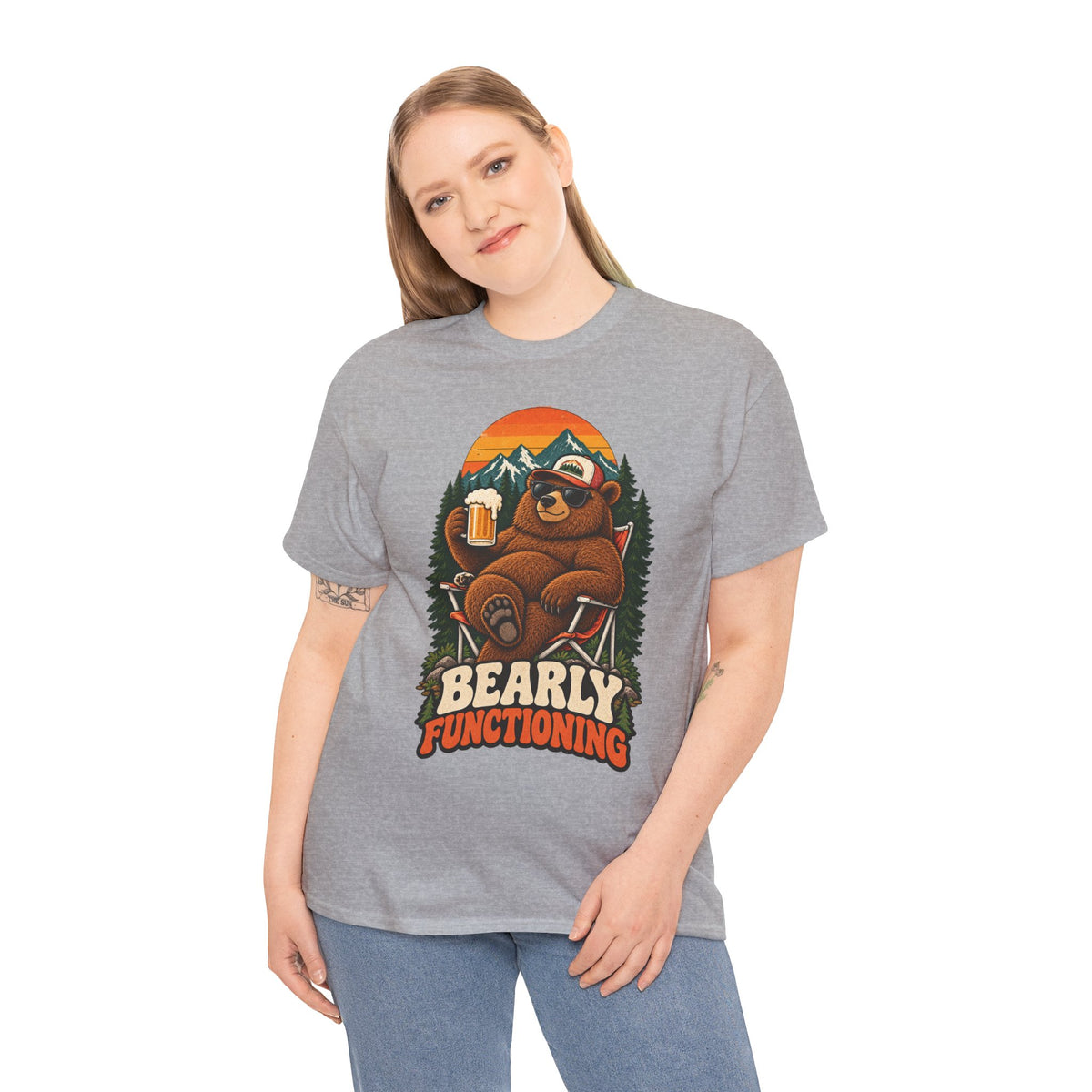 Bearly Functioning Grizzly Bear Camping T-Shirt