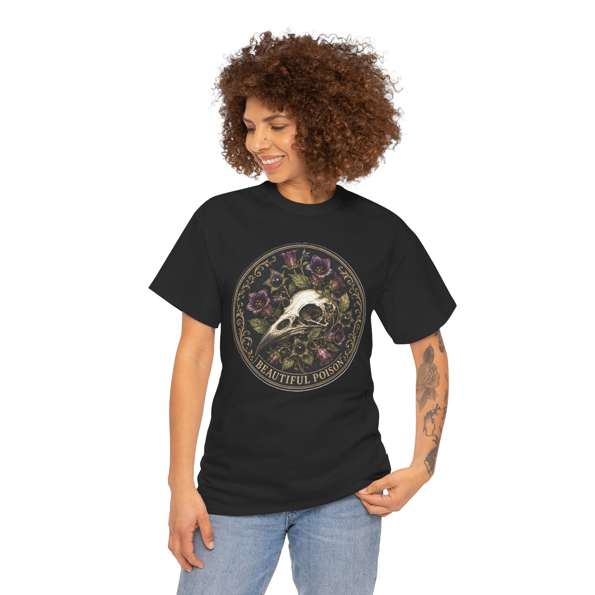 Skull and Roses | Beautiful Poison T-Shirt | Vintage Apothecary Occult Tee