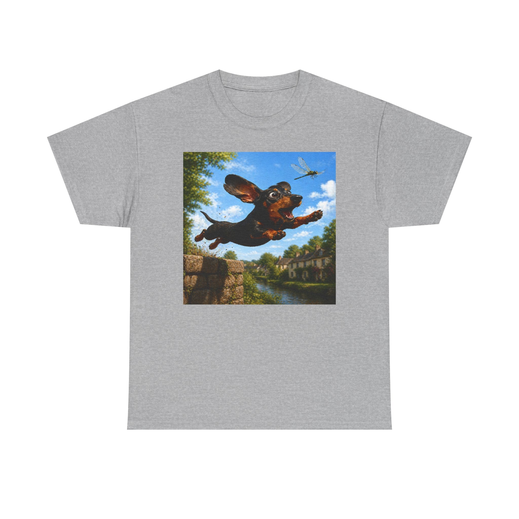 Flying Dachshund Dragonfly Chase T-Shirt