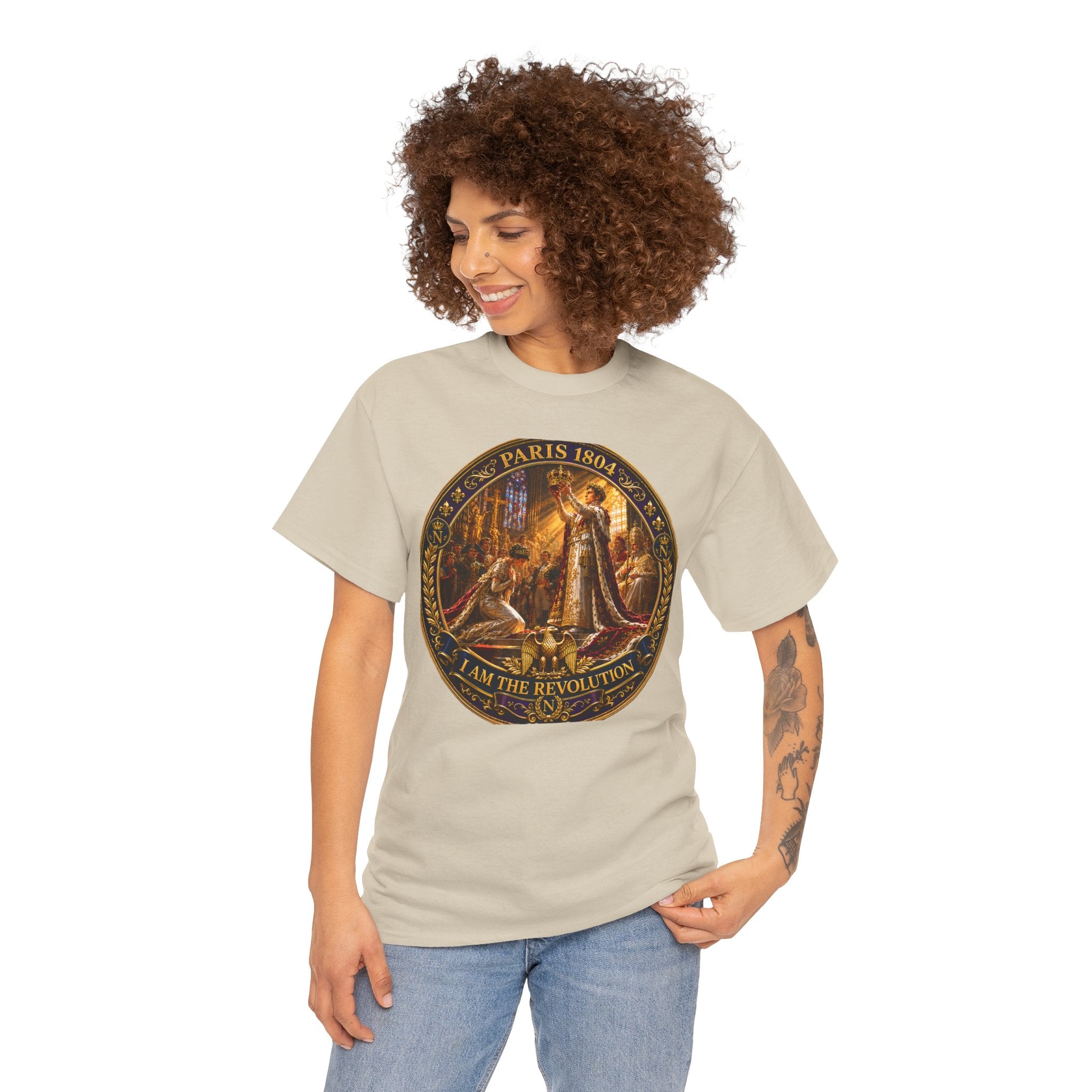 Revolutionary Paris 1848 Graphic Tee — "I Am The Revolution" Vintage Medal Design