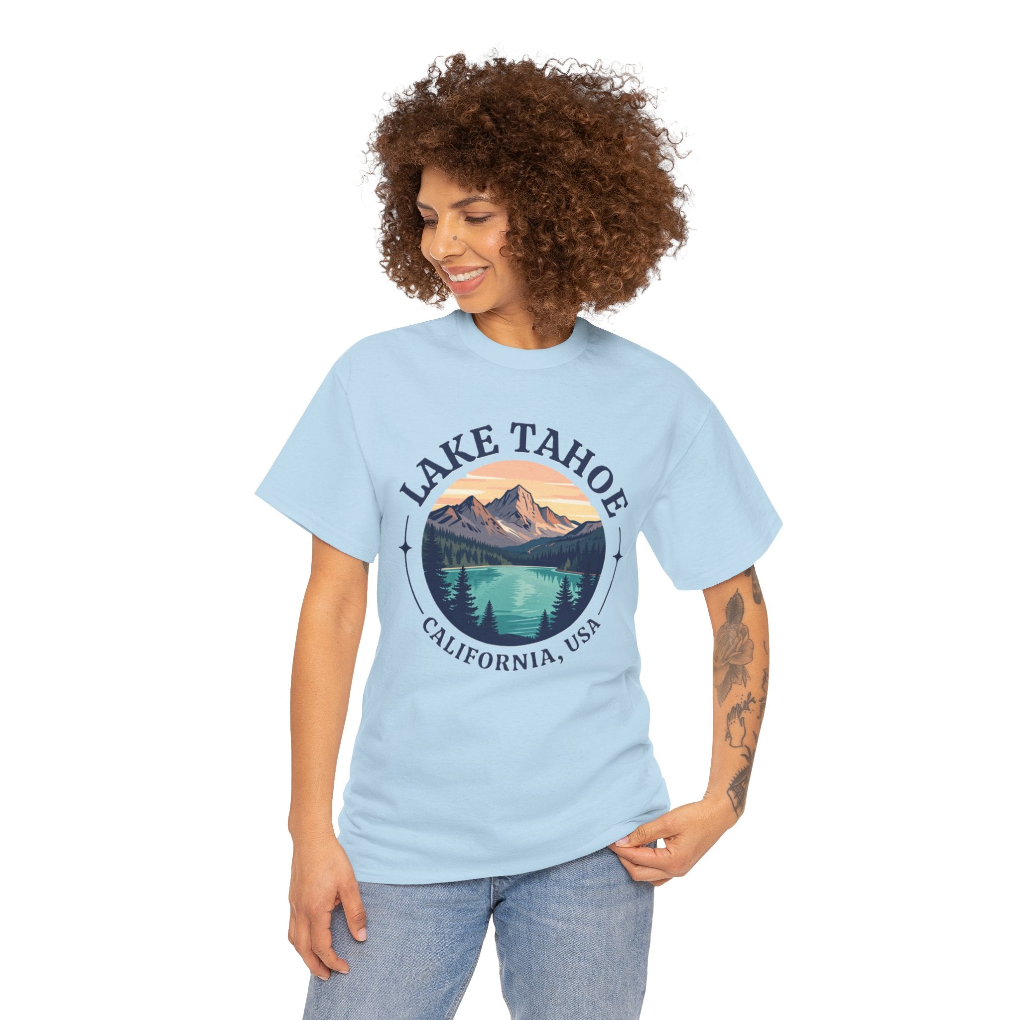 Lake Tahoe Graphic Tee — California Mountain & Lake Vintage Travel Shirt