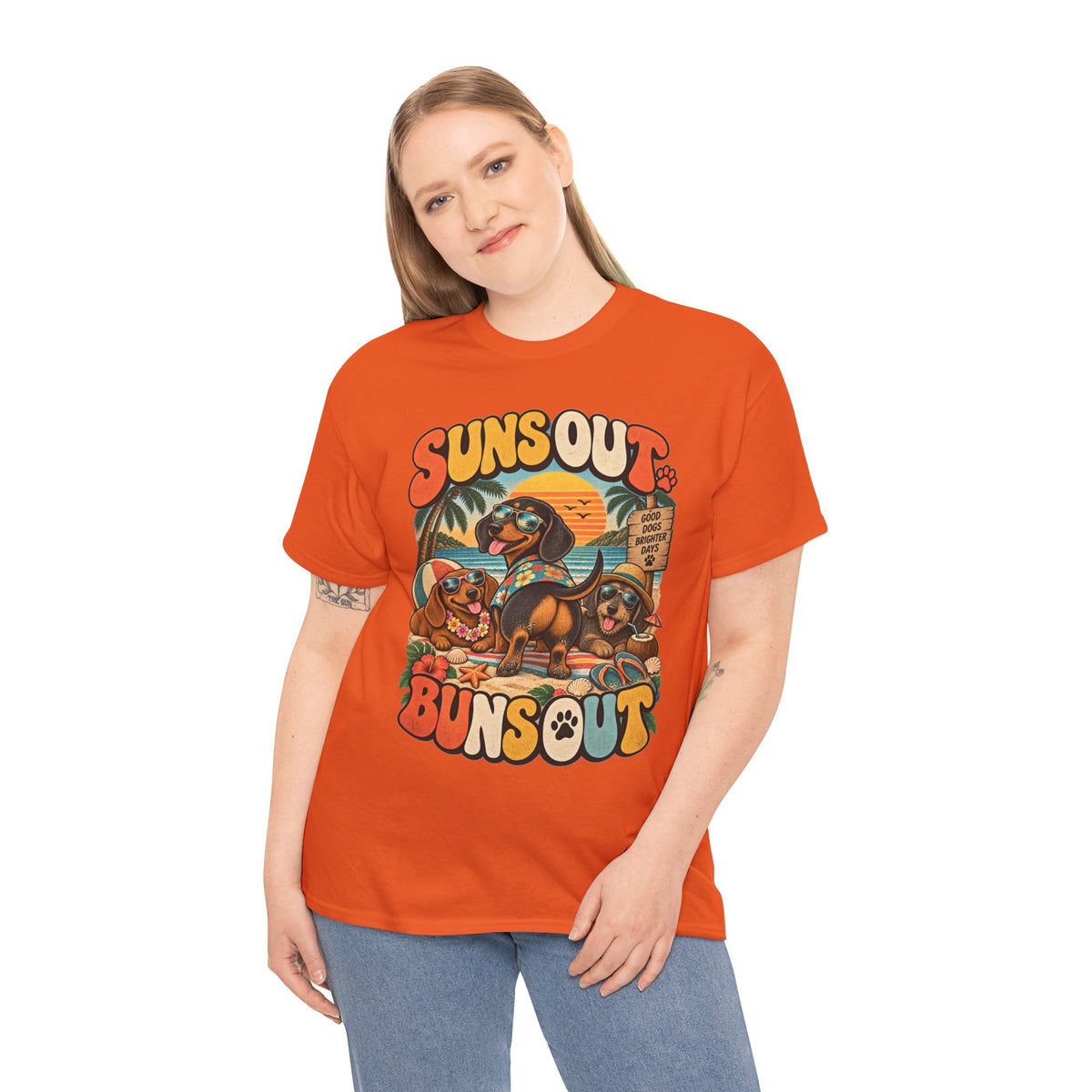 Suns Out Buns Out Dachshund Beach T-Shirt