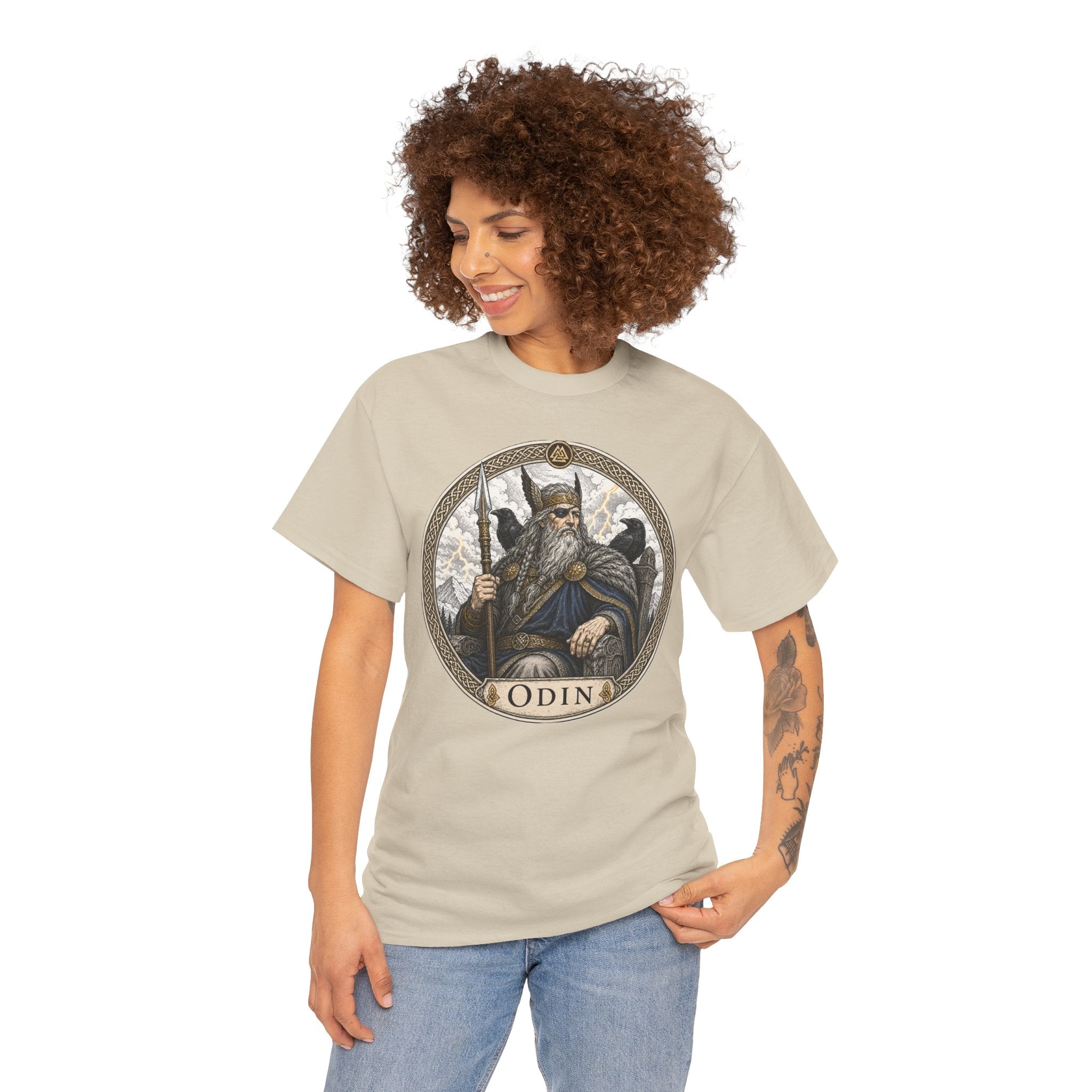 Odin Norse Mythology T-Shirt — Allfather Viking God Ravens Gungnir Valknut