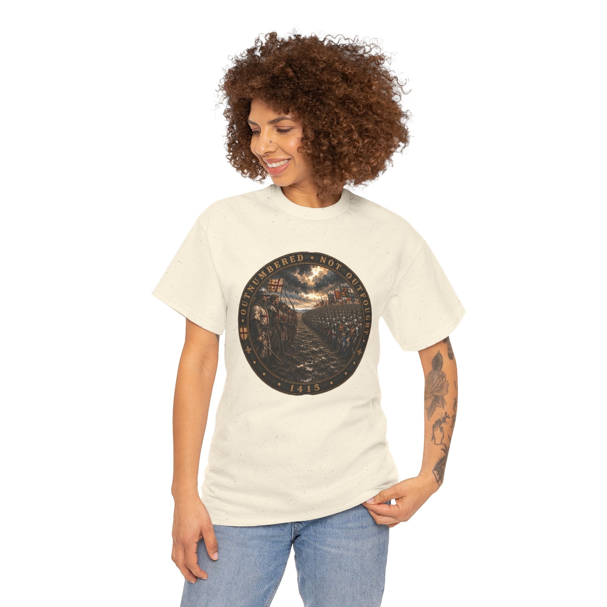Outnumbered Not Outfought — Agincourt 1415 Graphic T-Shirt