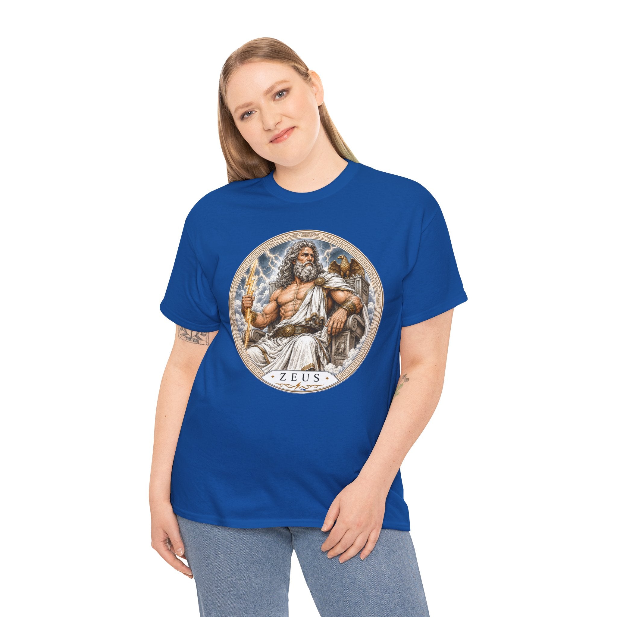 Zeus Greek Mythology T-Shirt — King of the Gods Lightning Bolt Olympus Eagle