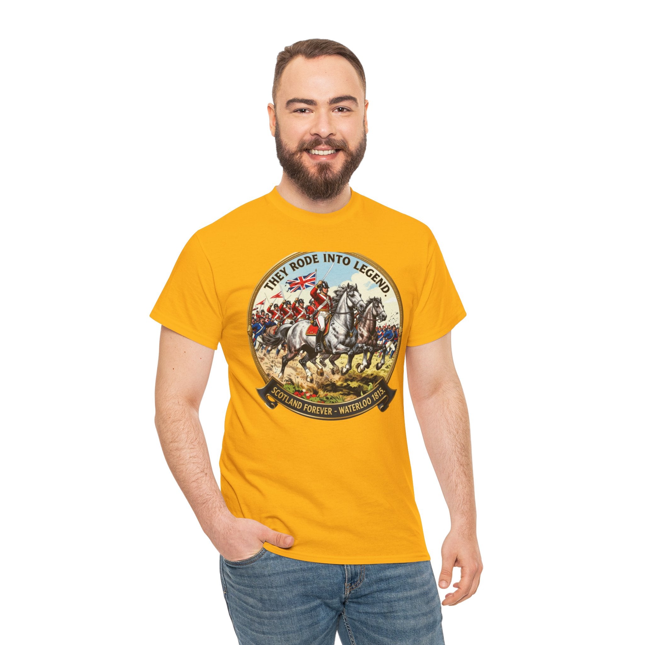 Scotland Forever — Waterloo 1815 T-Shirt | Royal Scots Greys Cavalry Charge | They Rode Into Legend | Scottish Military Heritage Gift | Napoleonic Wars Graphic Tee