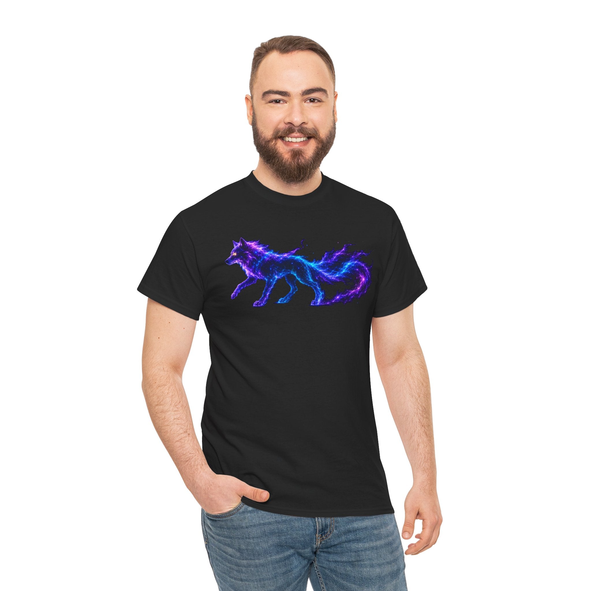 Galaxy Wolf T-Shirt | Cosmic Nebula Wolf Graphic Tee | Celestial Spirit Animal Shirt | Starlight Wolf Lover Art