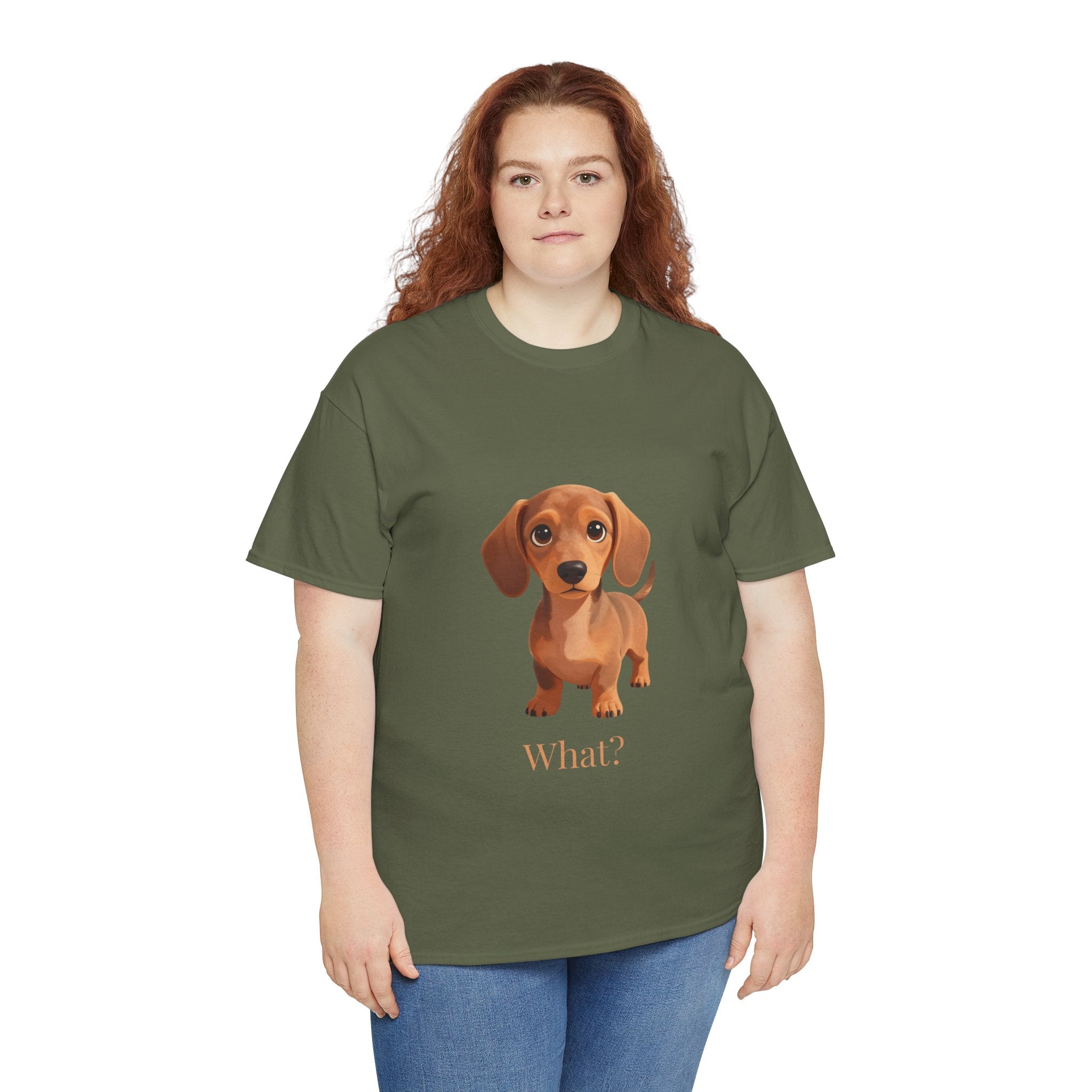 Dachshund "What?" Tee - Cute Dog Graphic T-Shirt
