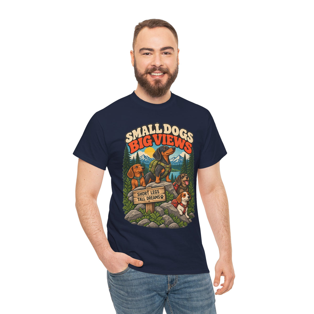 Small Dogs Big Views Dachshund Hiking T-Shirt