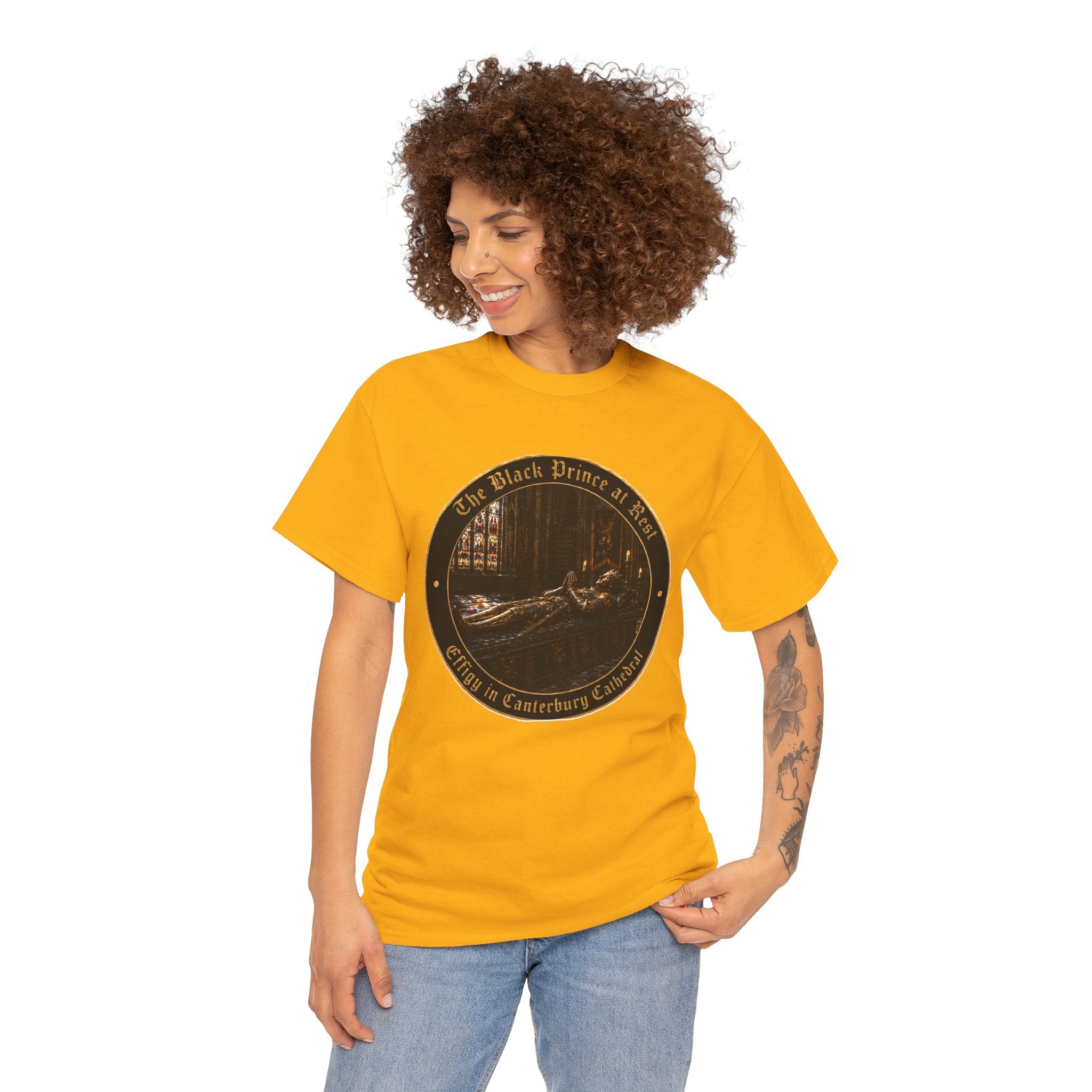 Black Prince Effigy T-Shirt — "The Black Prince at Rest" Canterbury Cathedral Roundel Graphic Tee