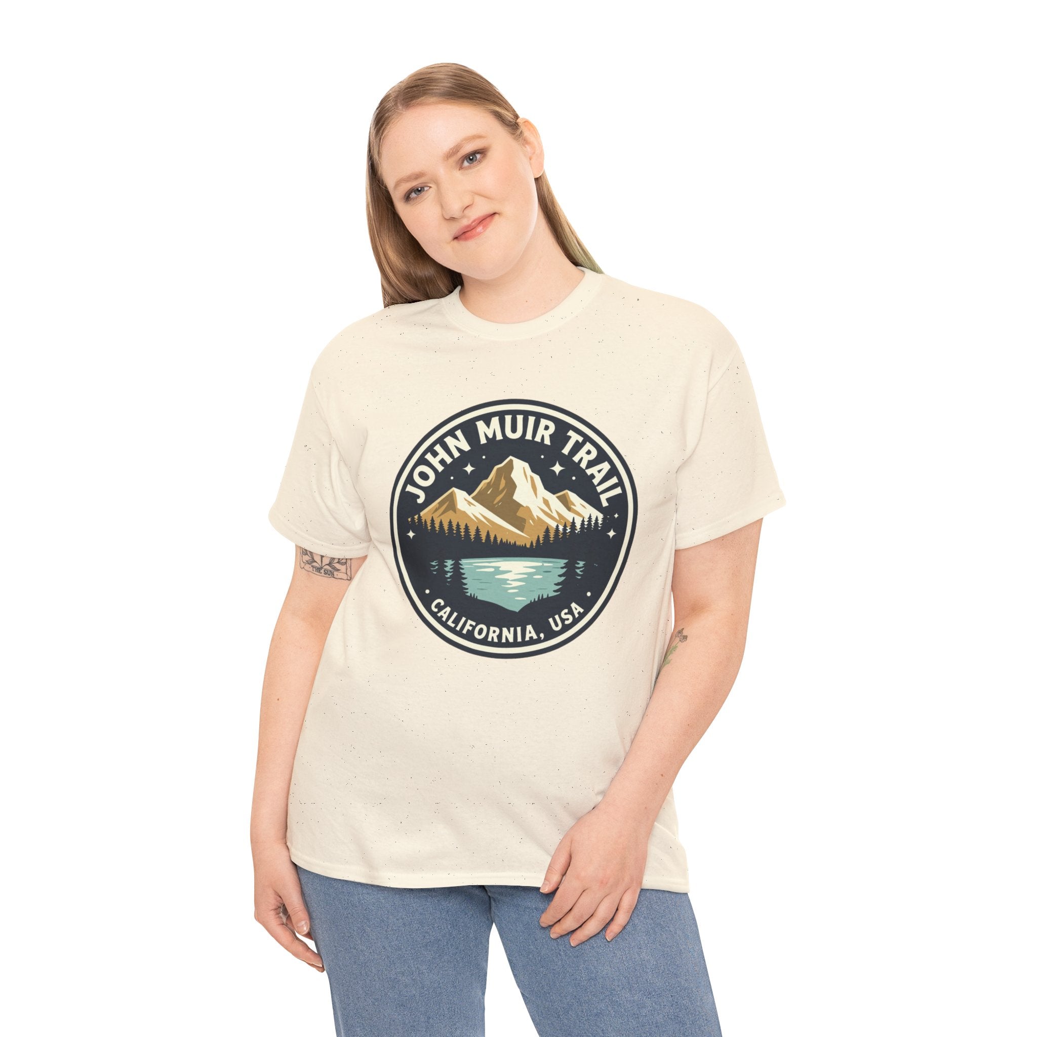 John Muir Trail T-Shirt | California Hiking Tee | JMT Sierra Nevada Mountain Badge Graphic Shirt