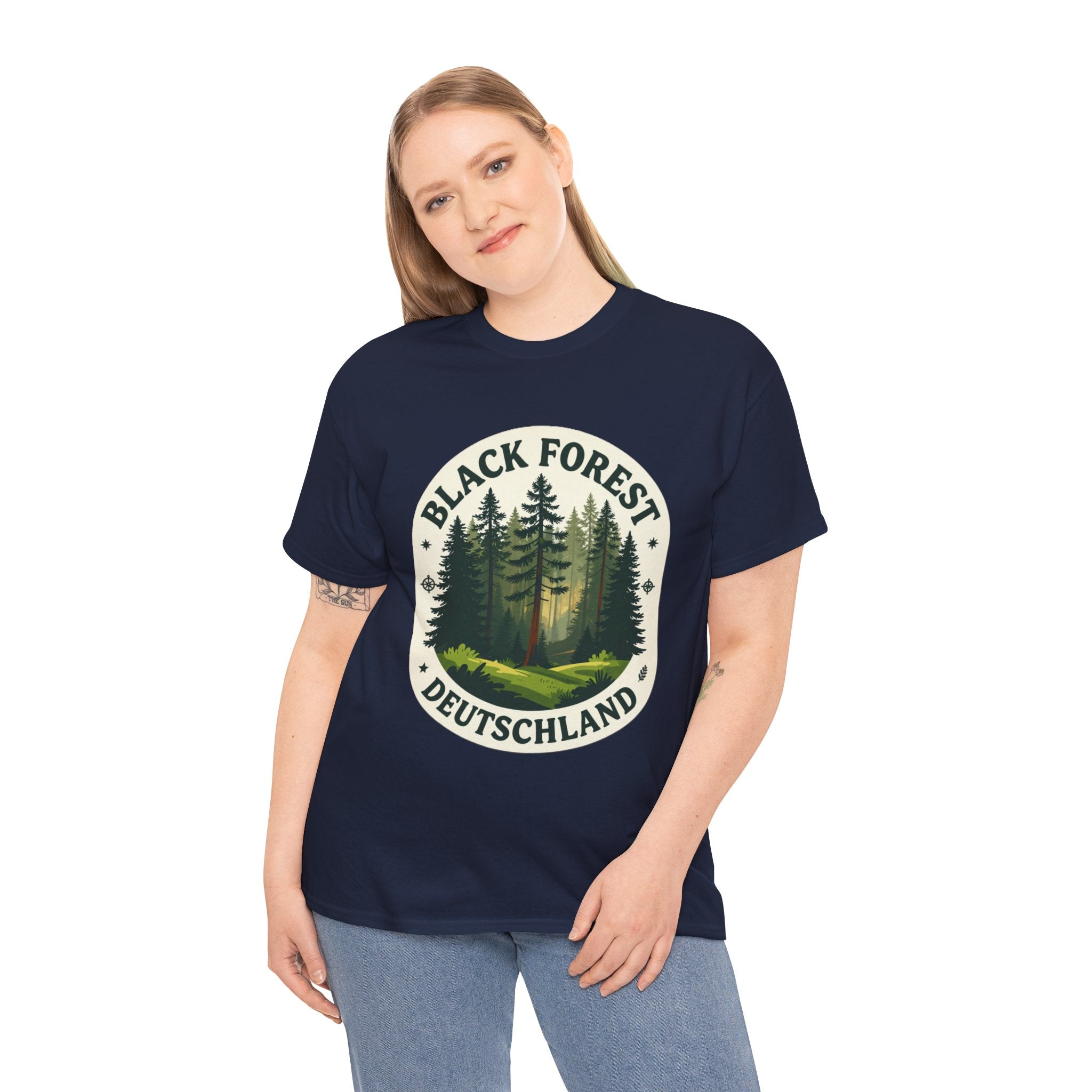 Black Forest T-Shirt | Schwarzwald Deutschland Hiking Tee | Germany Forest Badge Graphic Shirt | Germany Travel Gift