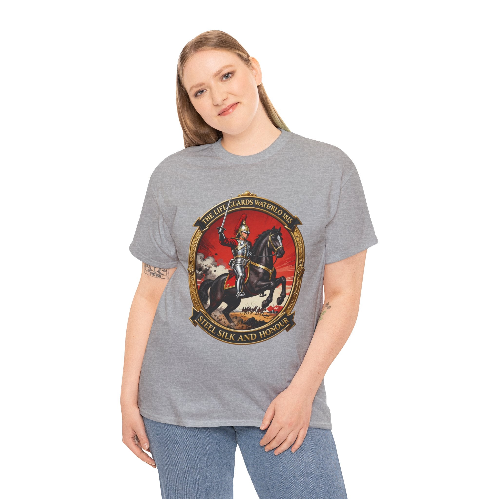 The Life Guards — Waterloo 1815 T-Shirt | Steel Silk and Honour | Household Cavalry Heritage Badge Tee | British Heavy Cavalry Gift | Napoleonic Wars Collector