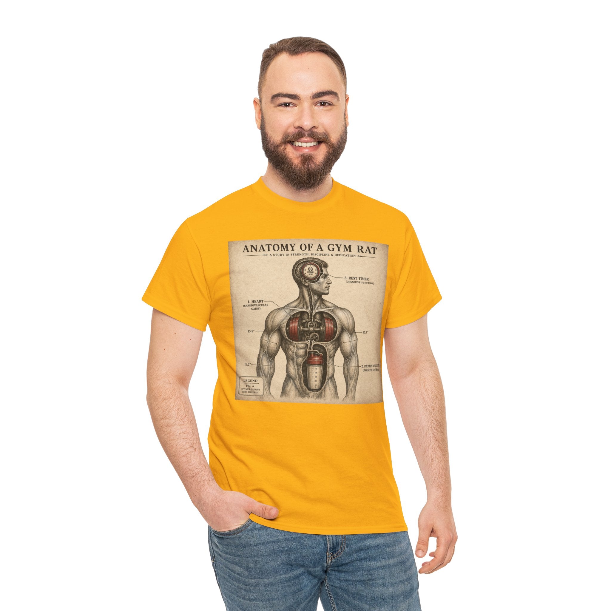 Anatomy of a Gym Rat T-Shirt | Funny Fitness Diagram Tee