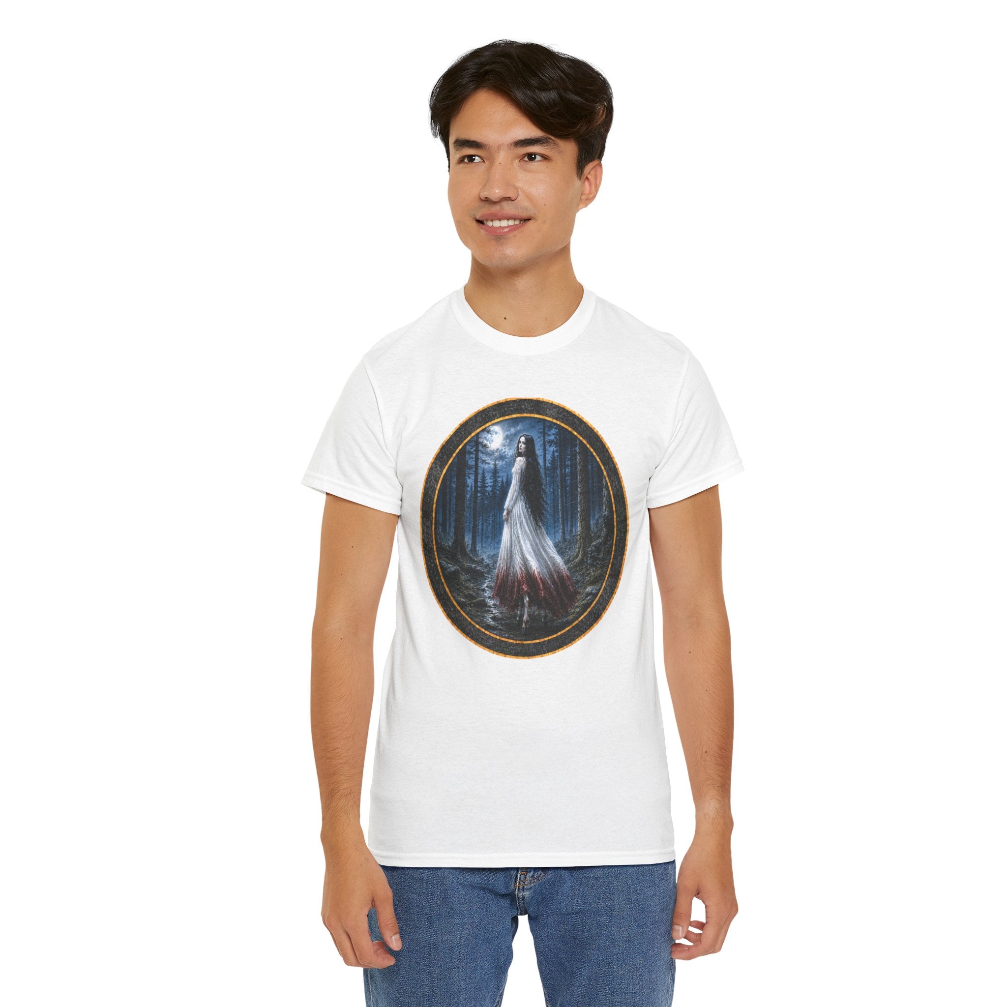The Baobhan Sìth - Gothic Forest Bride T-Shirt – Haunted Bridal Ghost Artwork Tee