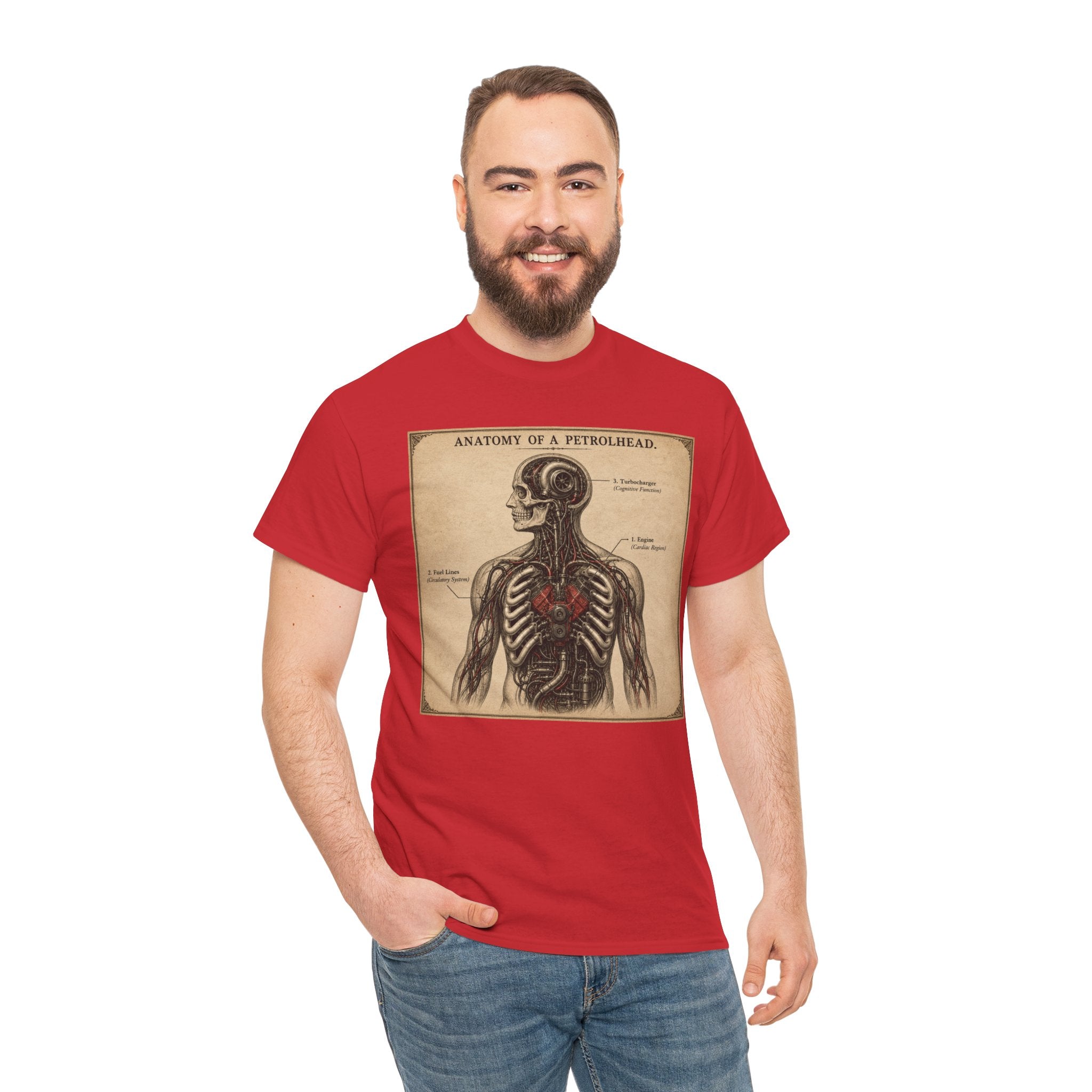 Anatomy of a Petrolhead T-Shirt | Funny Car Lover Diagram Graphic Tee | Vintage Engine Anatomy Mechanic Shirt | Gearhead Humour Art