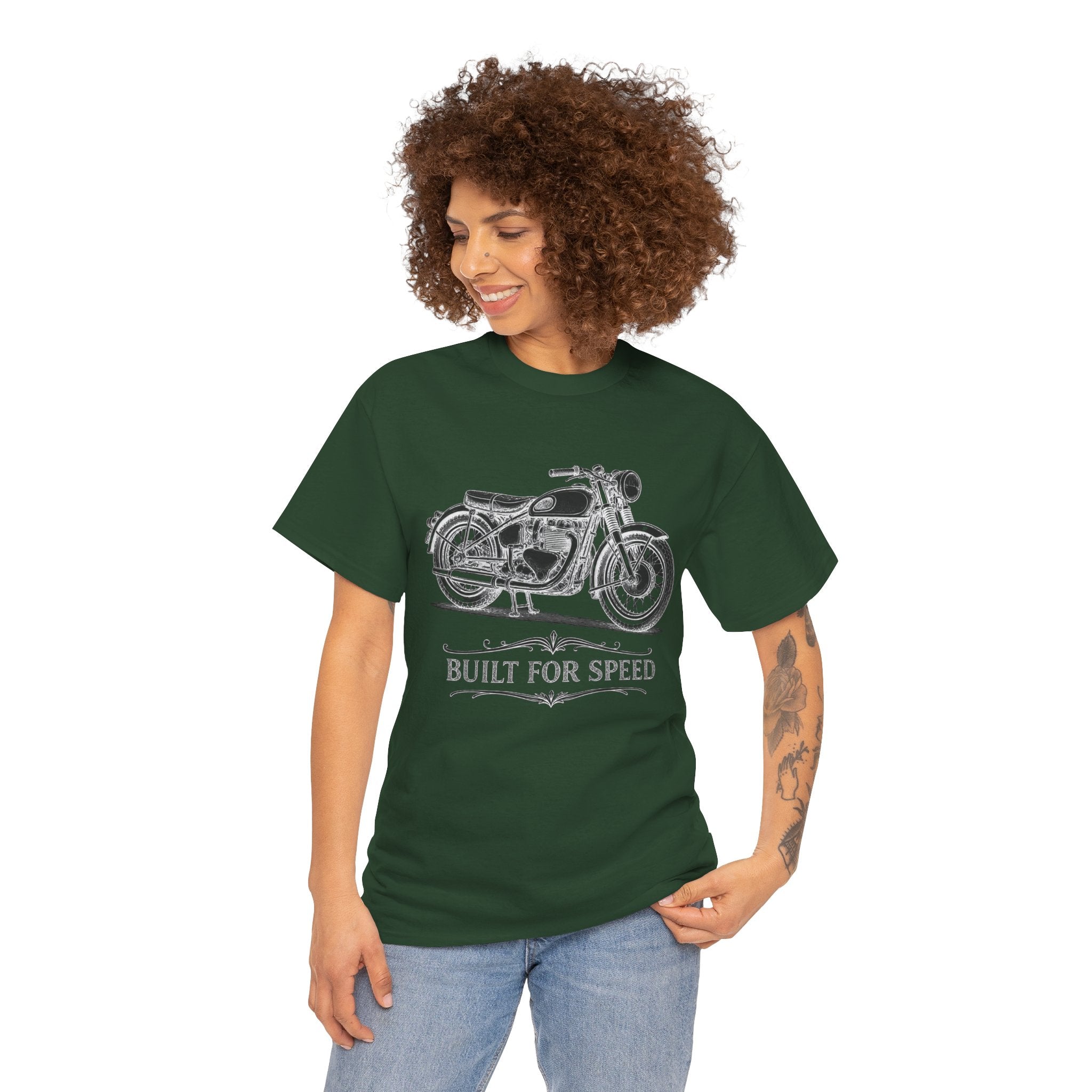 Vintage Motorcycle Tee – "Built for Speed" Retro Bike Graphic T-Shirt