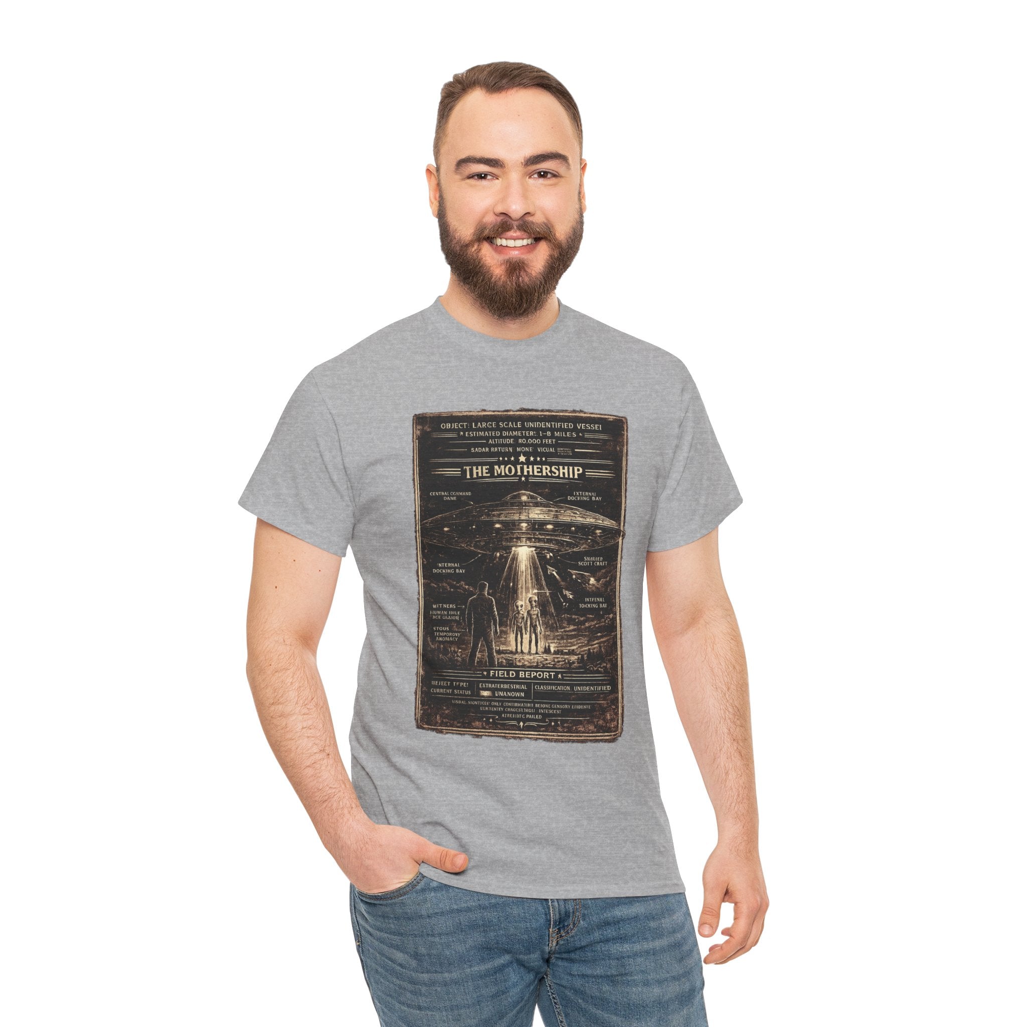 The Mothership – Large Scale Extraterrestrial Vessel Technical Cross Section Vintage Graphic T-Shirt