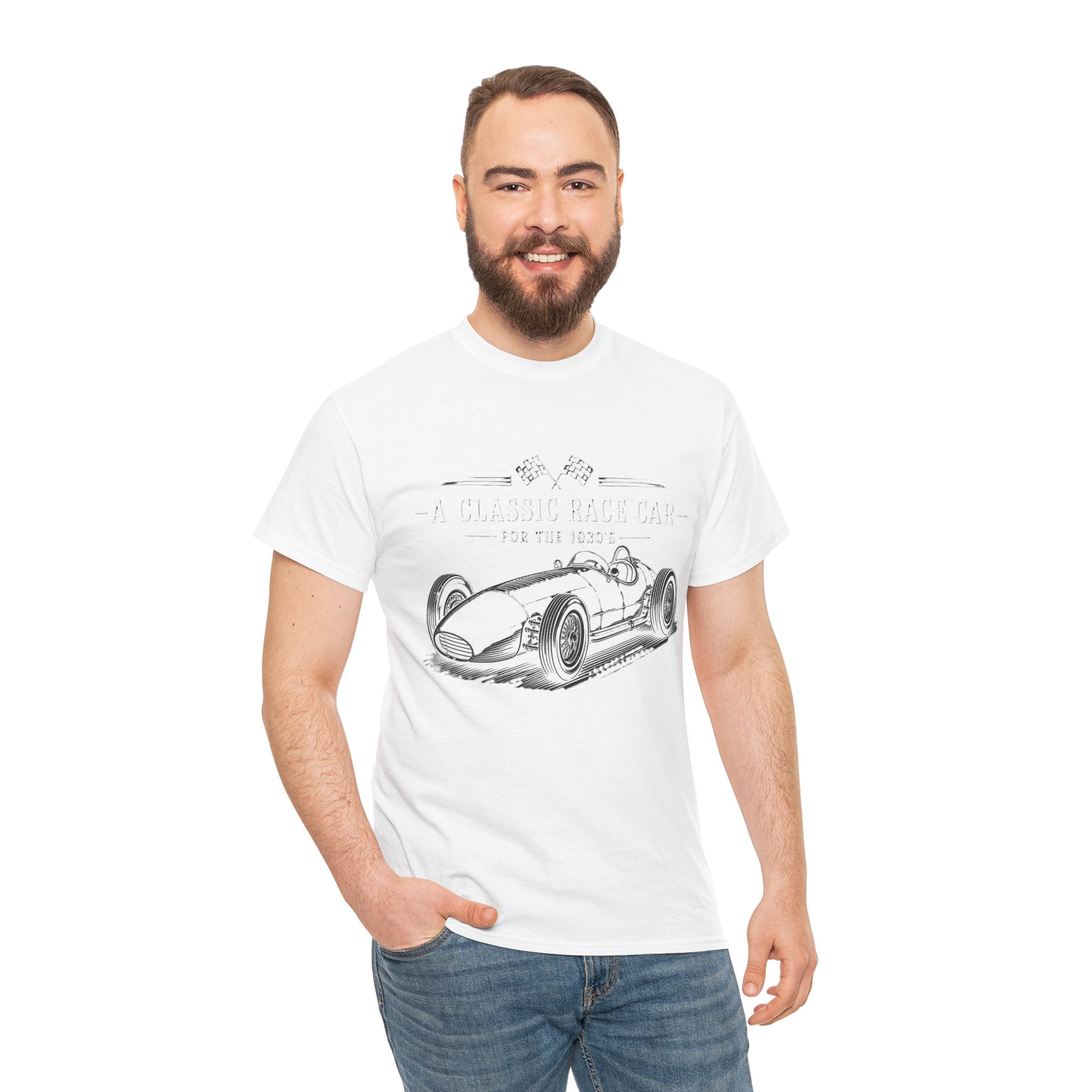 Classic Race Car Tee — Vintage Auto Illustration "A Classic Race Car for the Ages"