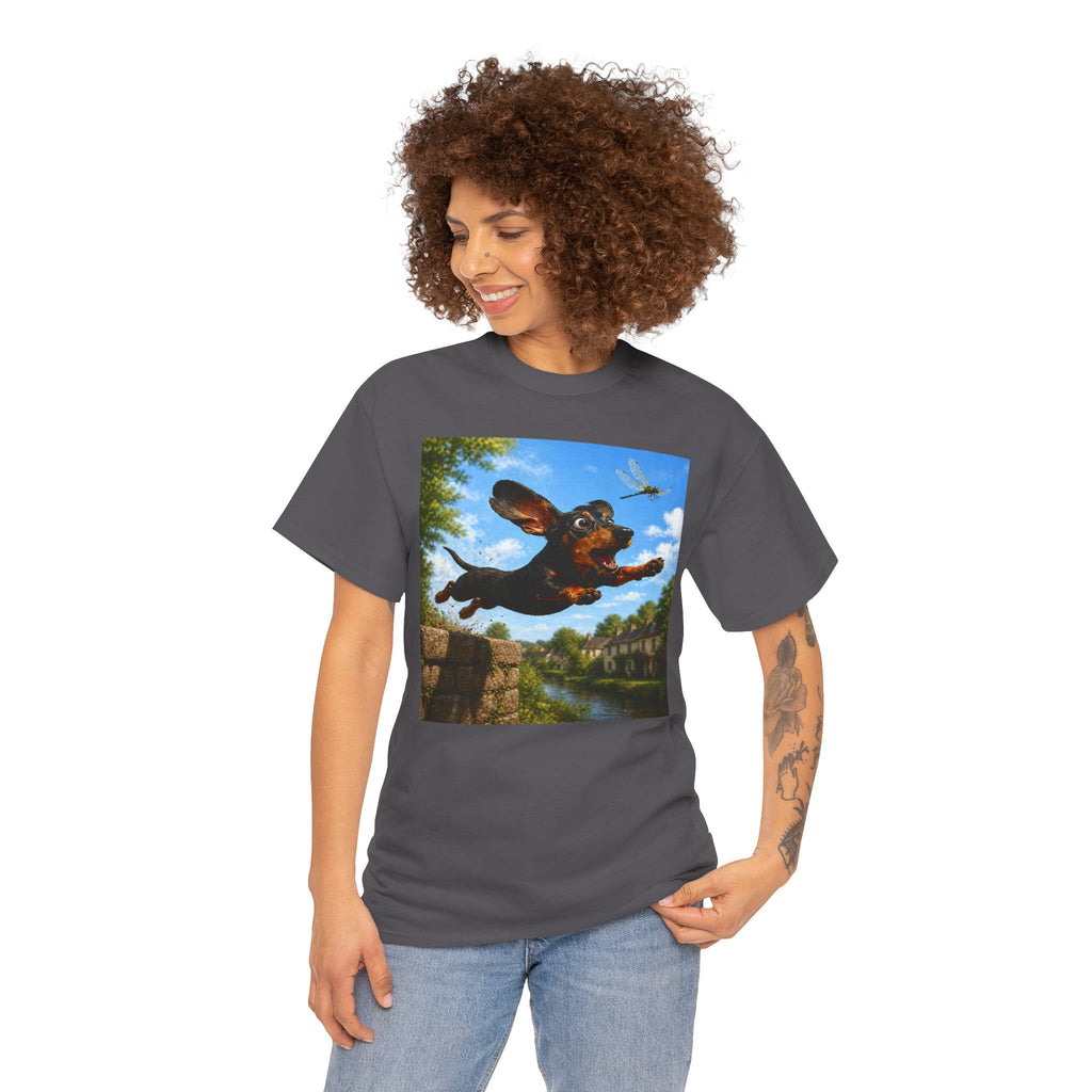 Flying Dachshund Dragonfly Chase T-Shirt