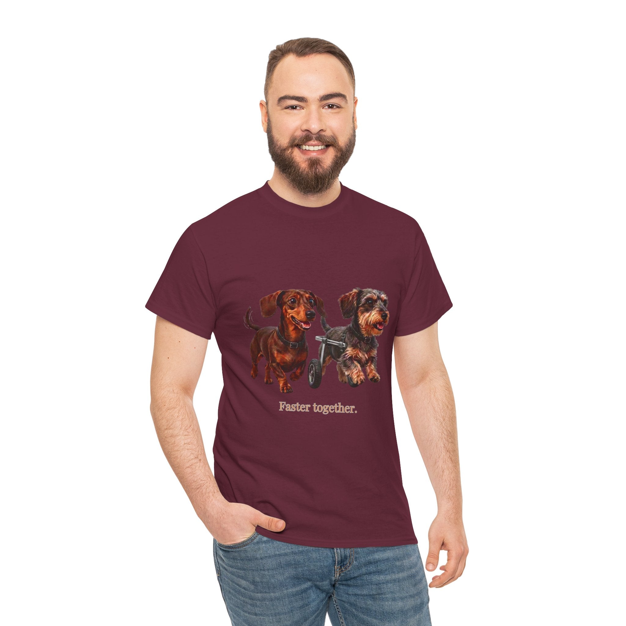Dachshund Duo Tee – “Faster Together” Wiener Dog T-Shirt